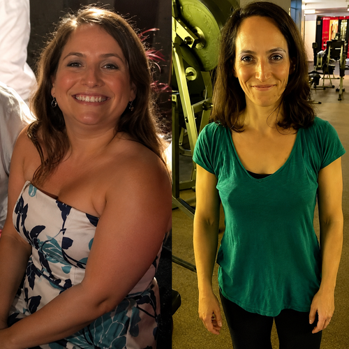 Amaia before and after her weight-loss and strength transformation