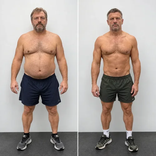 Stephen before and after personal training in his fifties