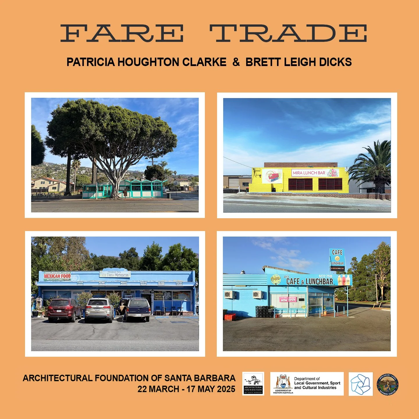 March, 2025 FARE TRADE with Brett Leigh Dicks at the Architectural Foundation of Santa Barbara. Fundraiser for the Immigrant Legal Defense Center of Santa Barbara. 