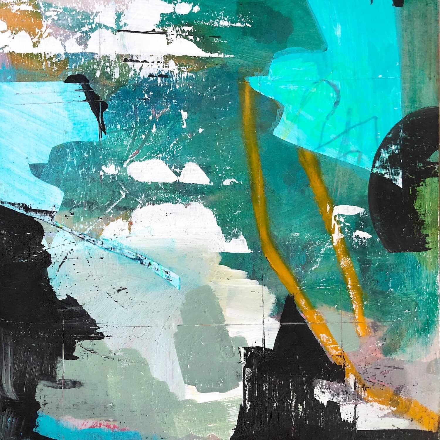 Green Space, 2020
Acrylic and Collage on Wood
12 x 12 in