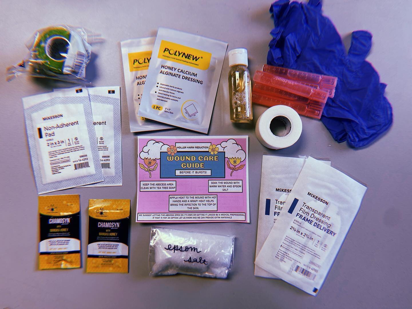 When you bundle, you save (lives)! 

It&rsquo;s no secret we love kits and spend a lot of time putting these together. 
1. Wound Care: heat packs, tea tree soap, epsom salt, saline, gauze, alginate dressing, Manuka honey, &amp; gloves
2. Snort Pack: 