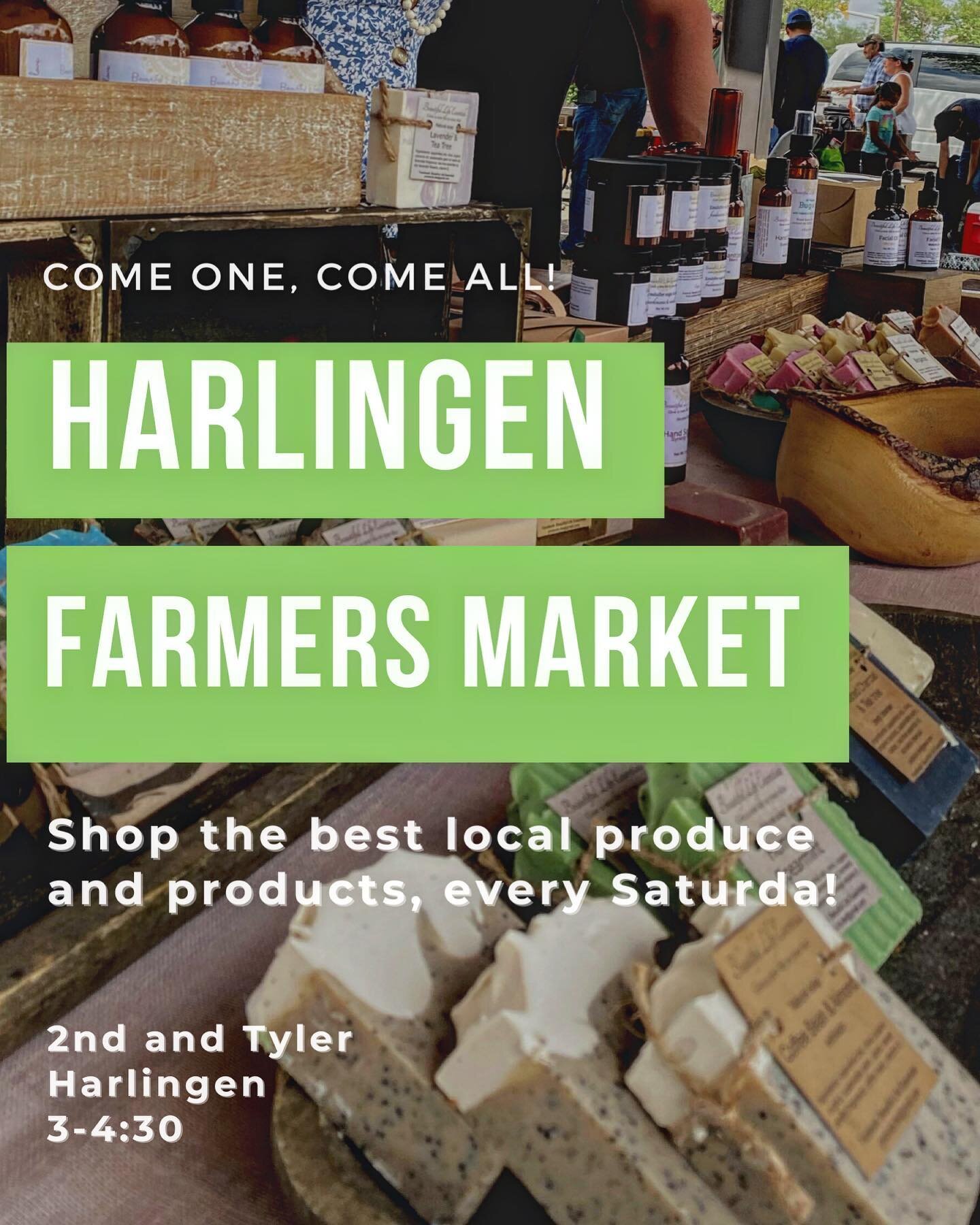 Ready for the Harlingen Farmers Market! Get the best harlingen has to offer each Saturday,
2nd and Tyler
3-4:30
##harlingen #harlingencvb #local #farmersmarket #farmers