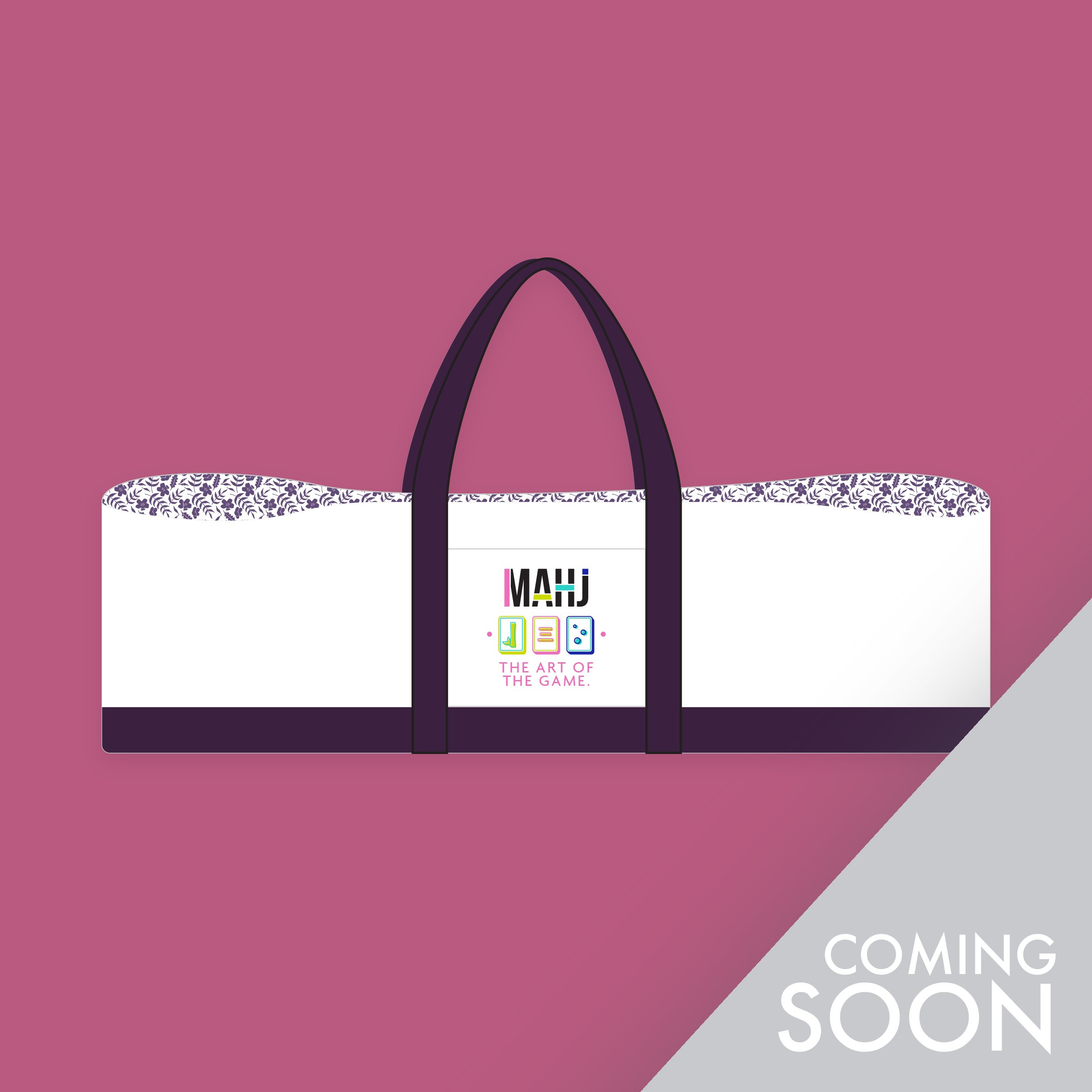 Purple Floral Mahj Game Bag