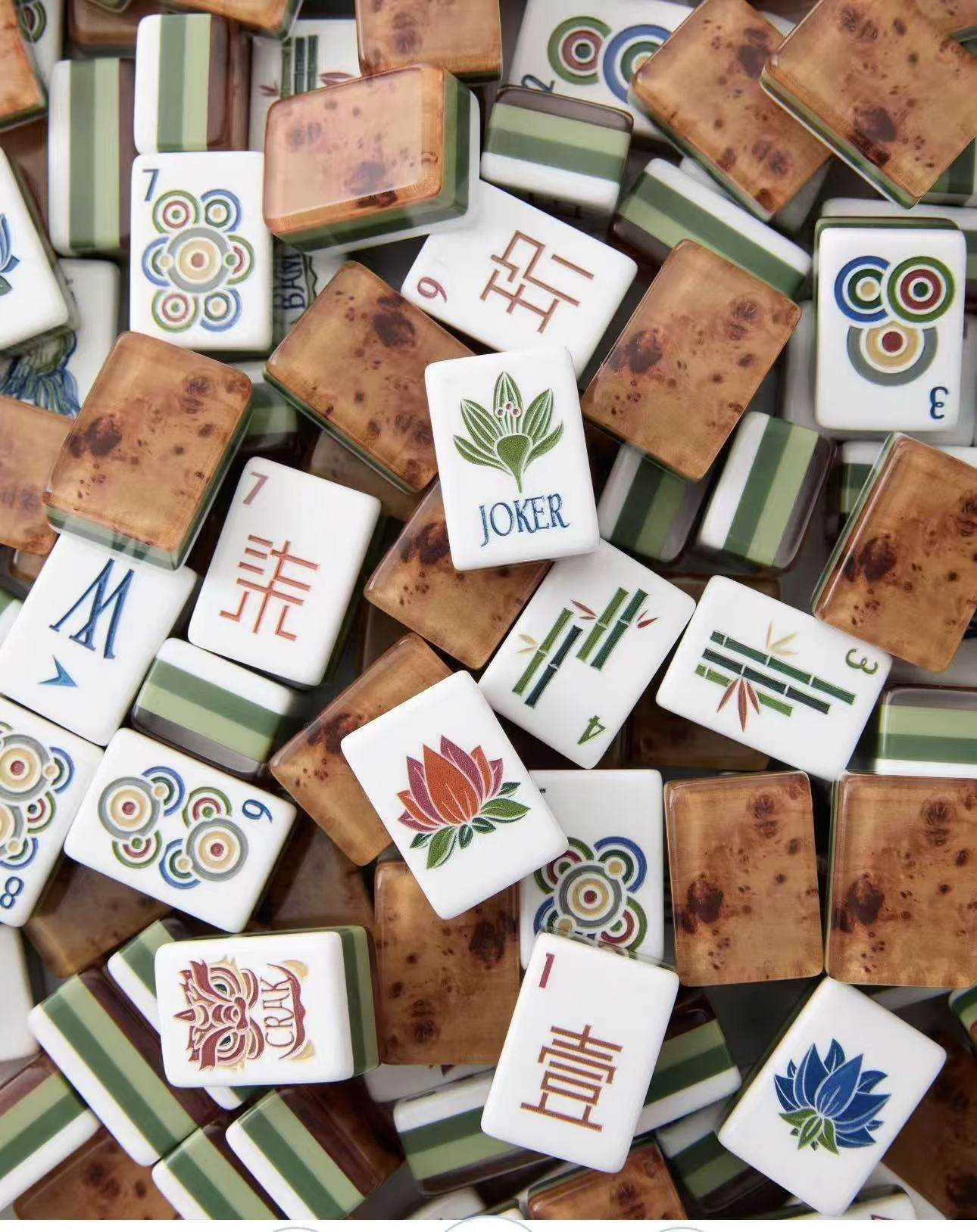 Wood Grain Mahjong Tiles