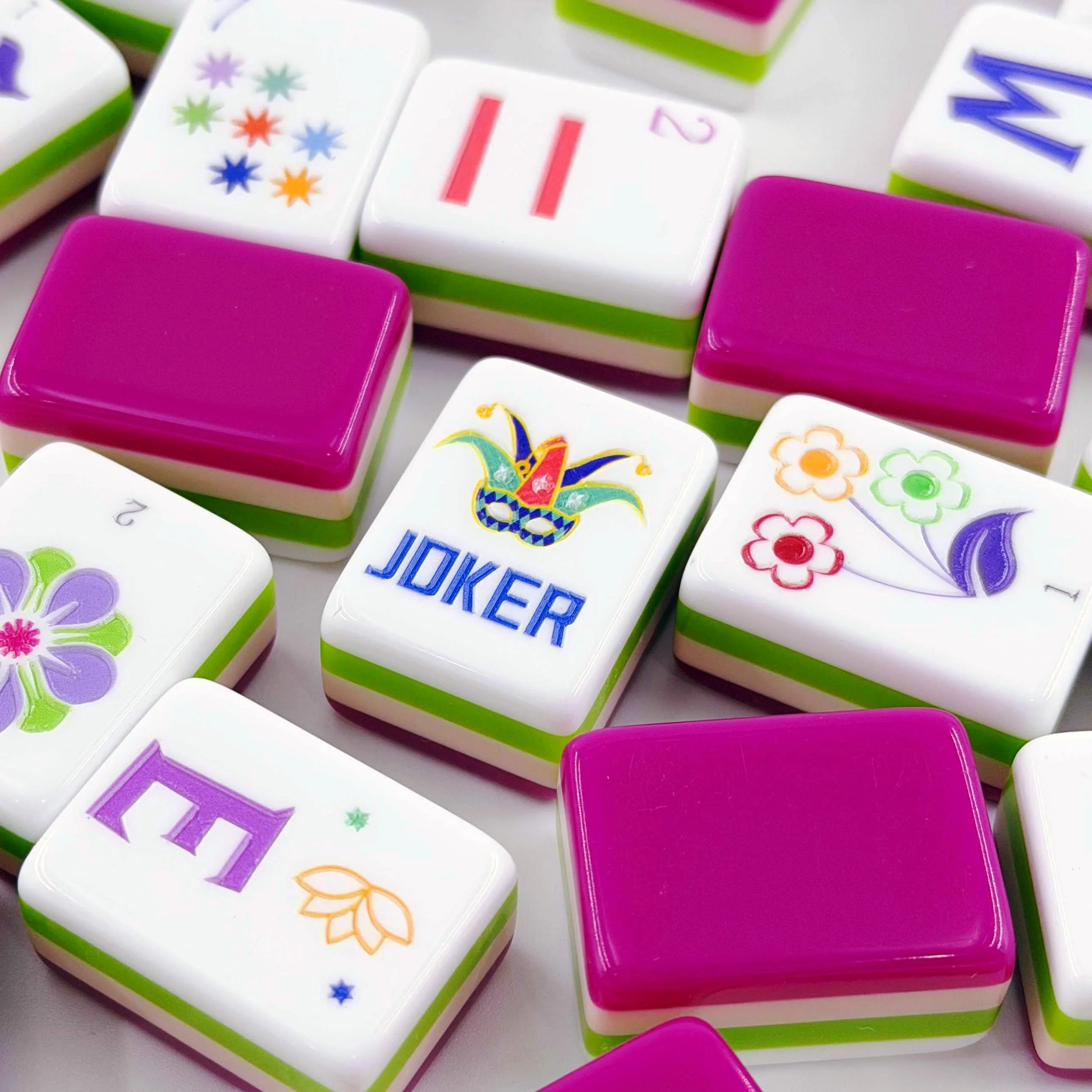 Pink Layered Mahjong Tiles