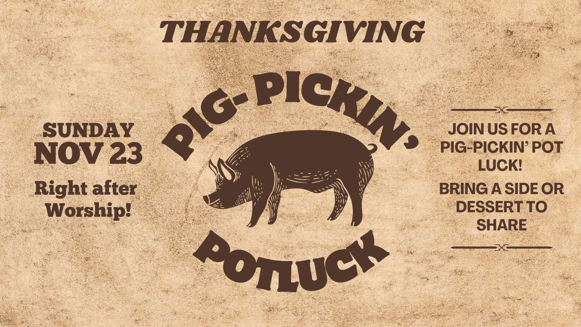 Pig-Pickin' Potluck