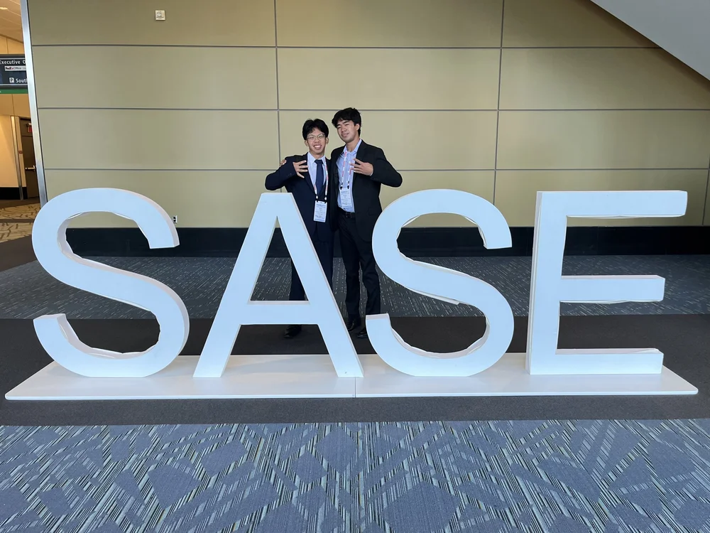 Austin Tathong (left) and Christian Castillo (right) at the SASE National Conference 2024 in Boston, MA. 