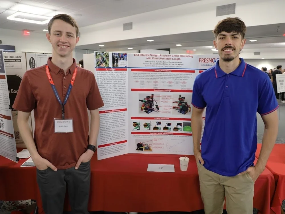  Caleb Bahne (left) presenting at the 46th Annual Central California Research Symposium (CCRS). 