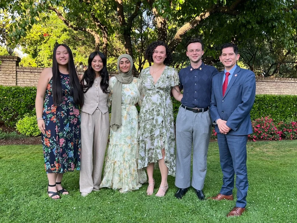  2025-26 ASI Elected officials, including Danielle Vu (leftmost) and Camalah Saleh (third from the left). 