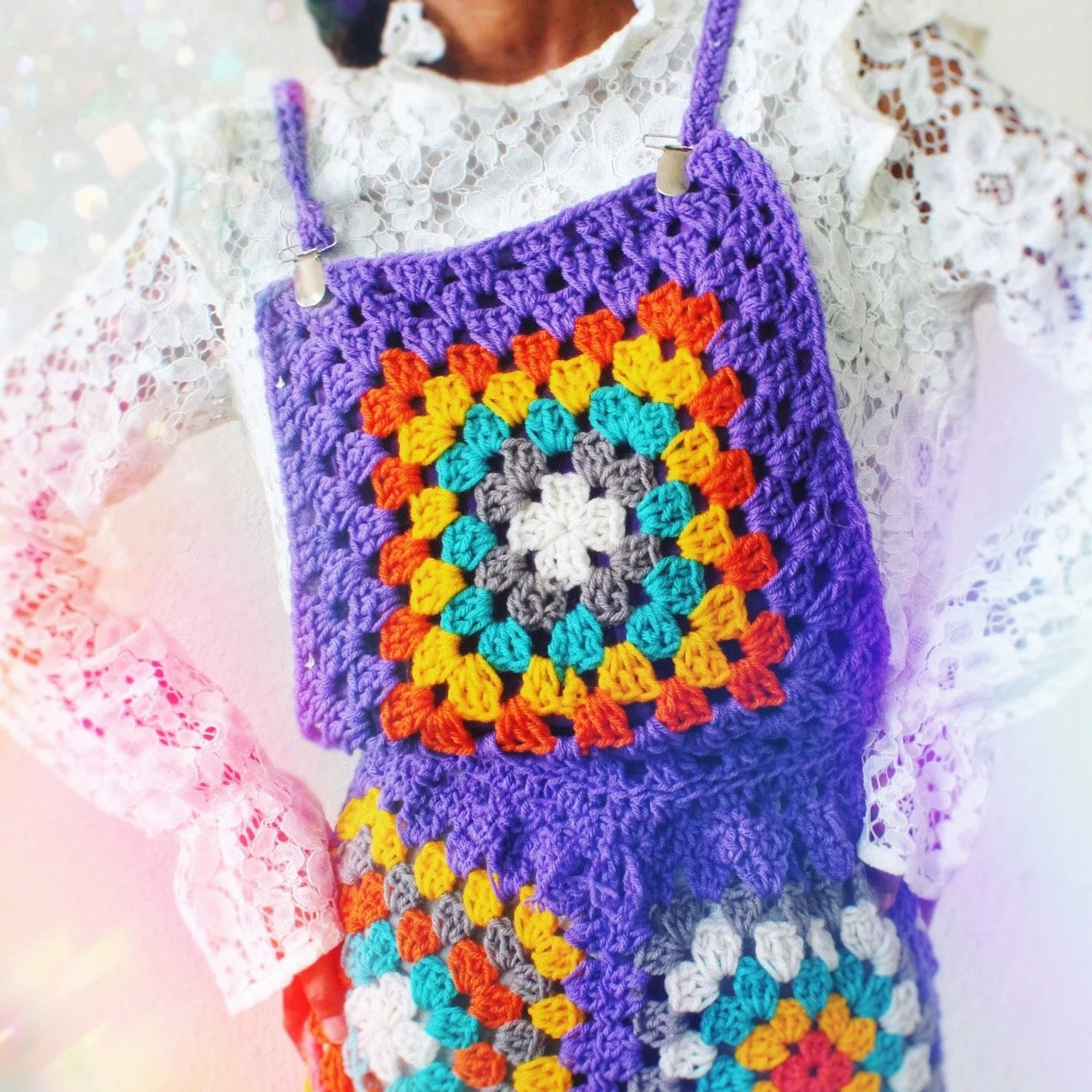 crochet overall dress Free People Flook Beige Heavy Weight Crochet Granny Patchwork Overall  The  Thrifty Hippy