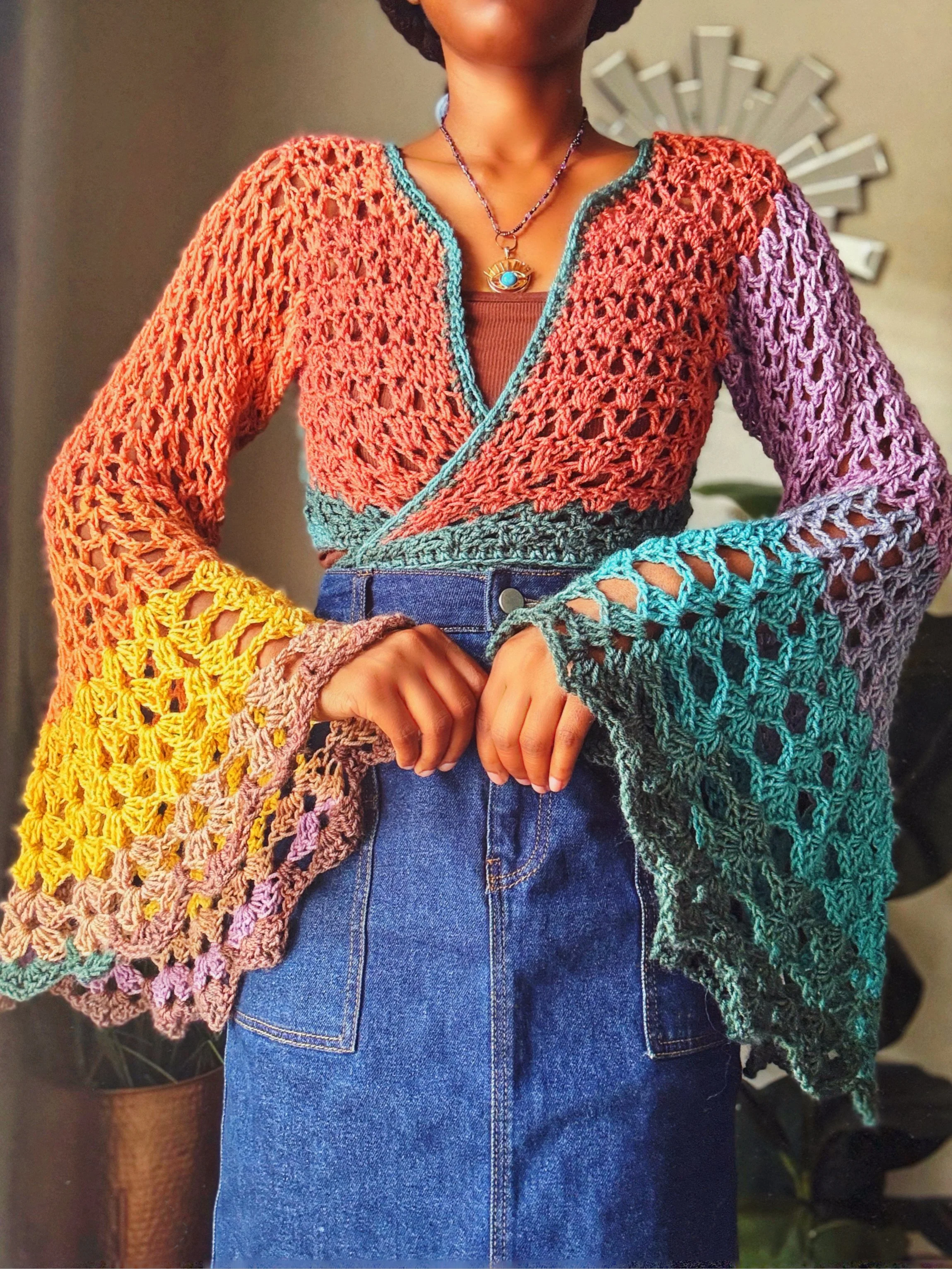 The Norie Crochet Wrap Top.