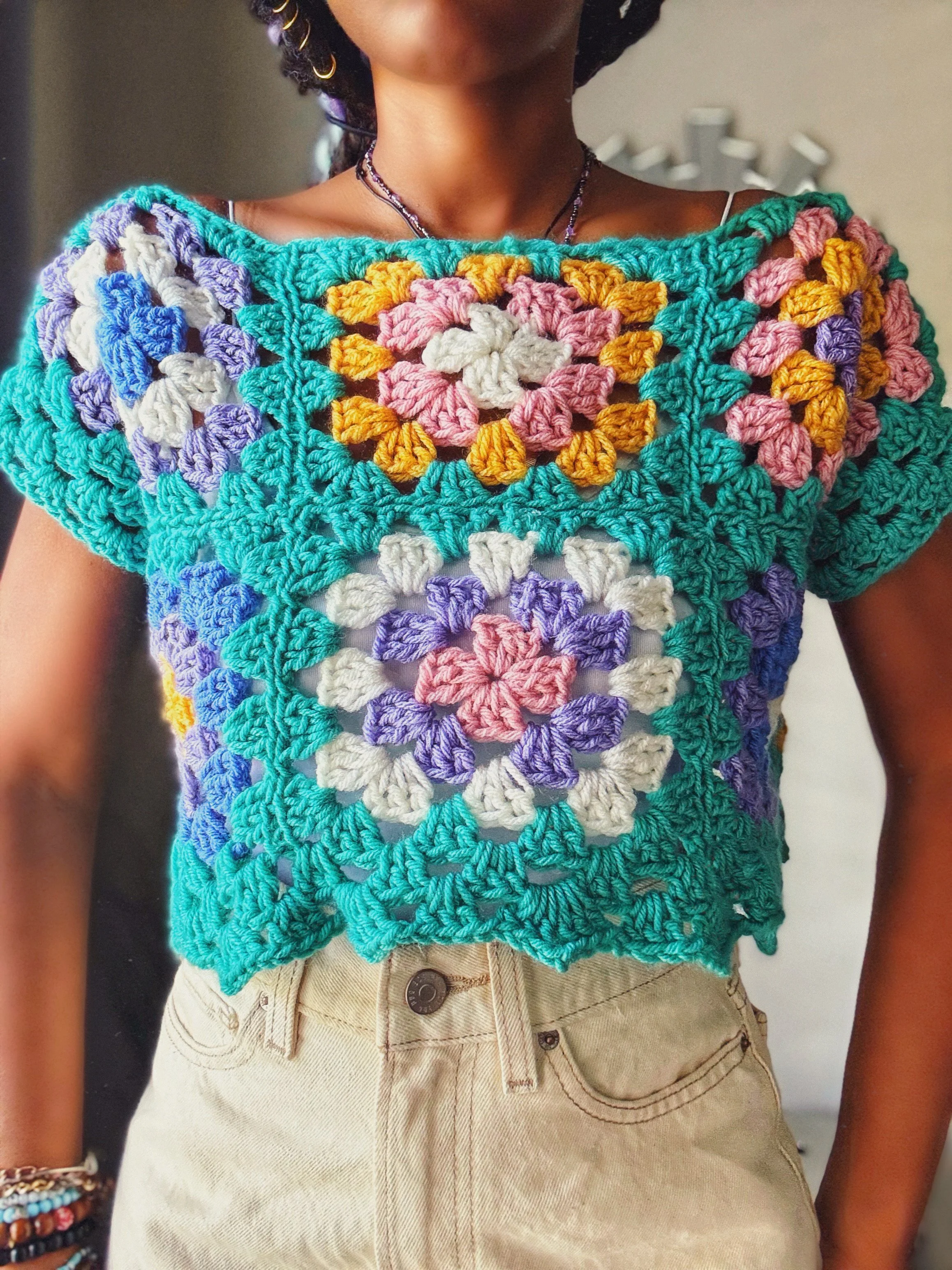The Squares Crochet Crop Top.