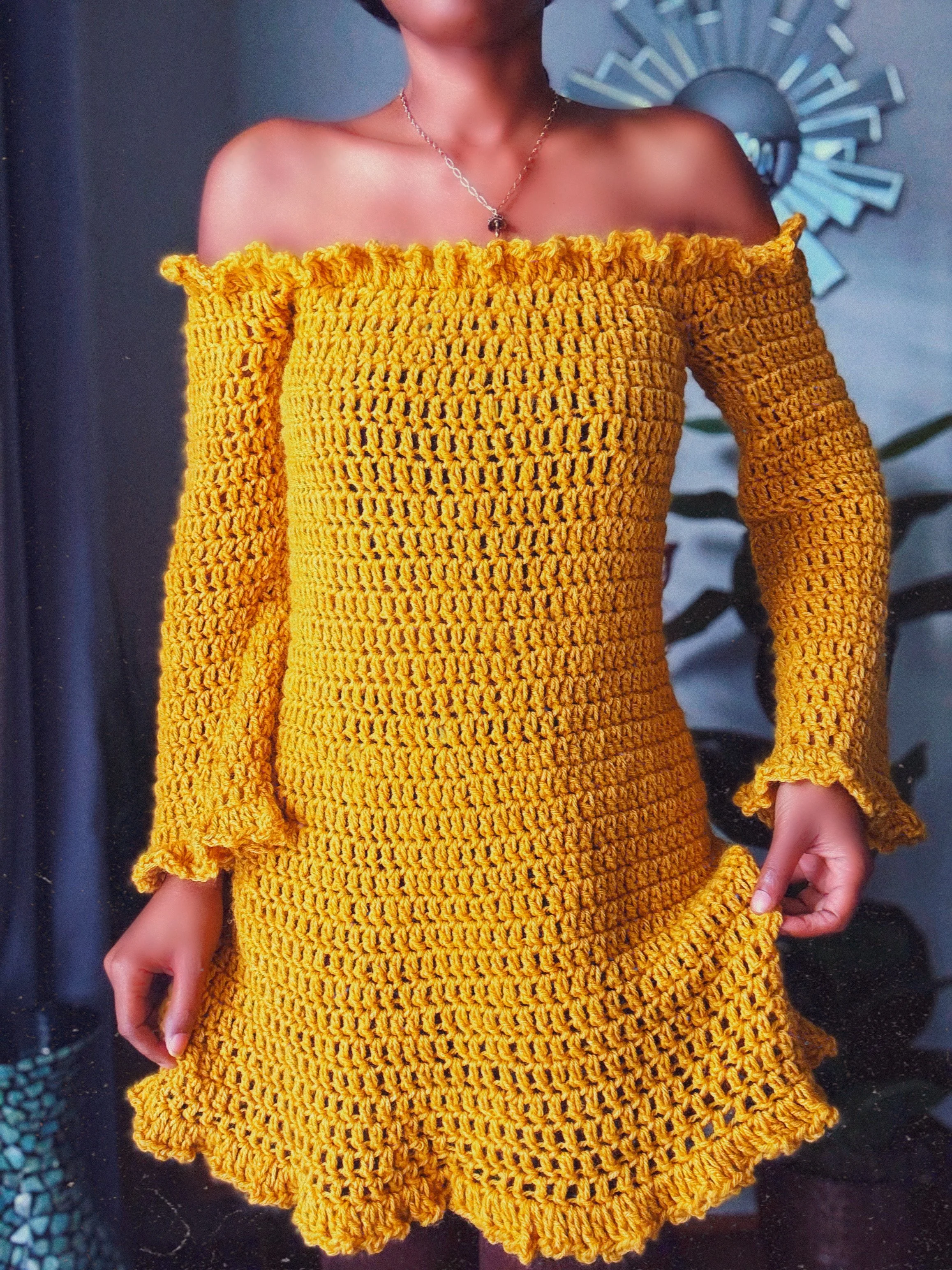 The Breyene Crochet Sweater Dress Crochet Pattern.