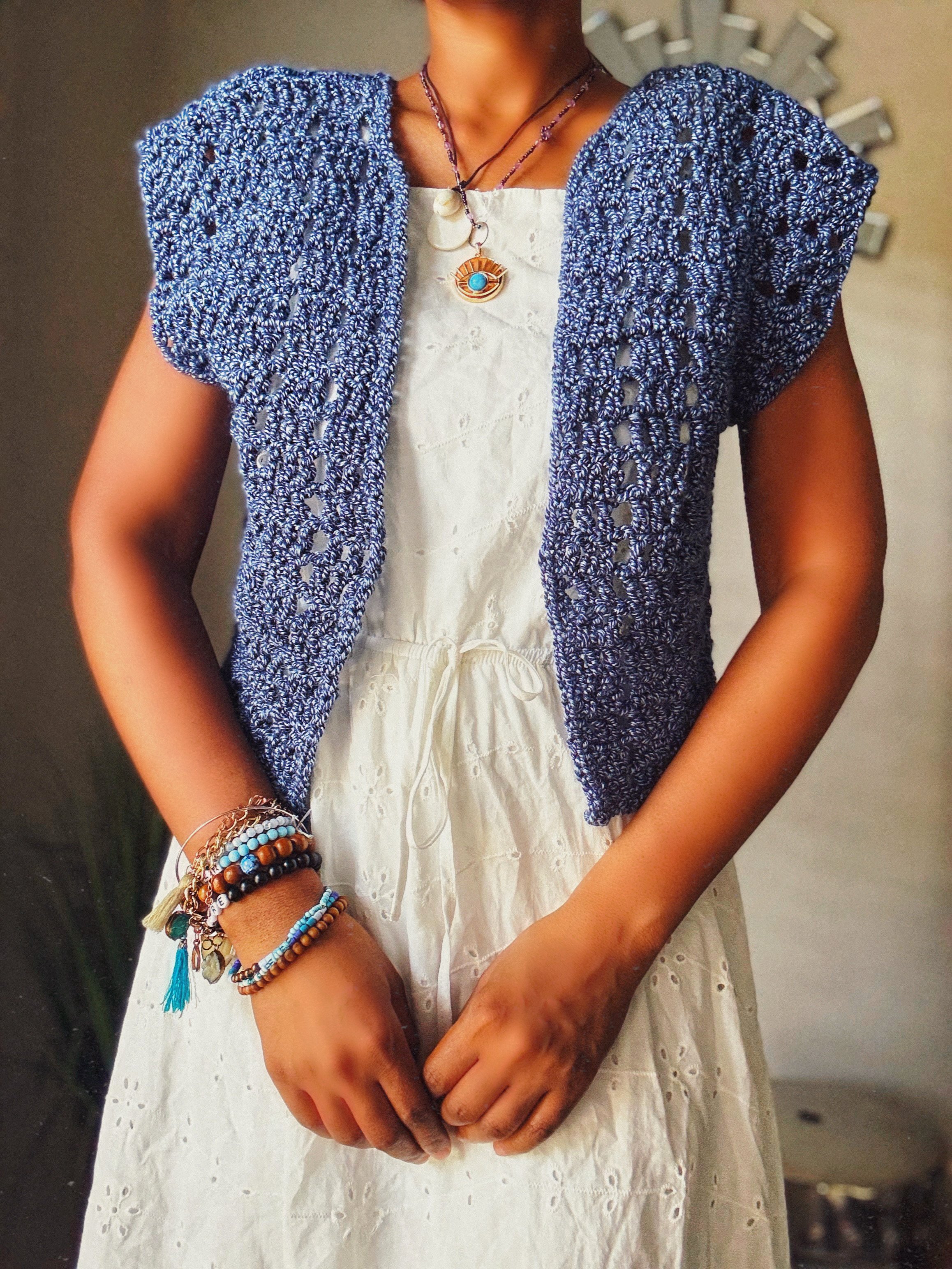 The Nautical Crochet Cardigan Vest.