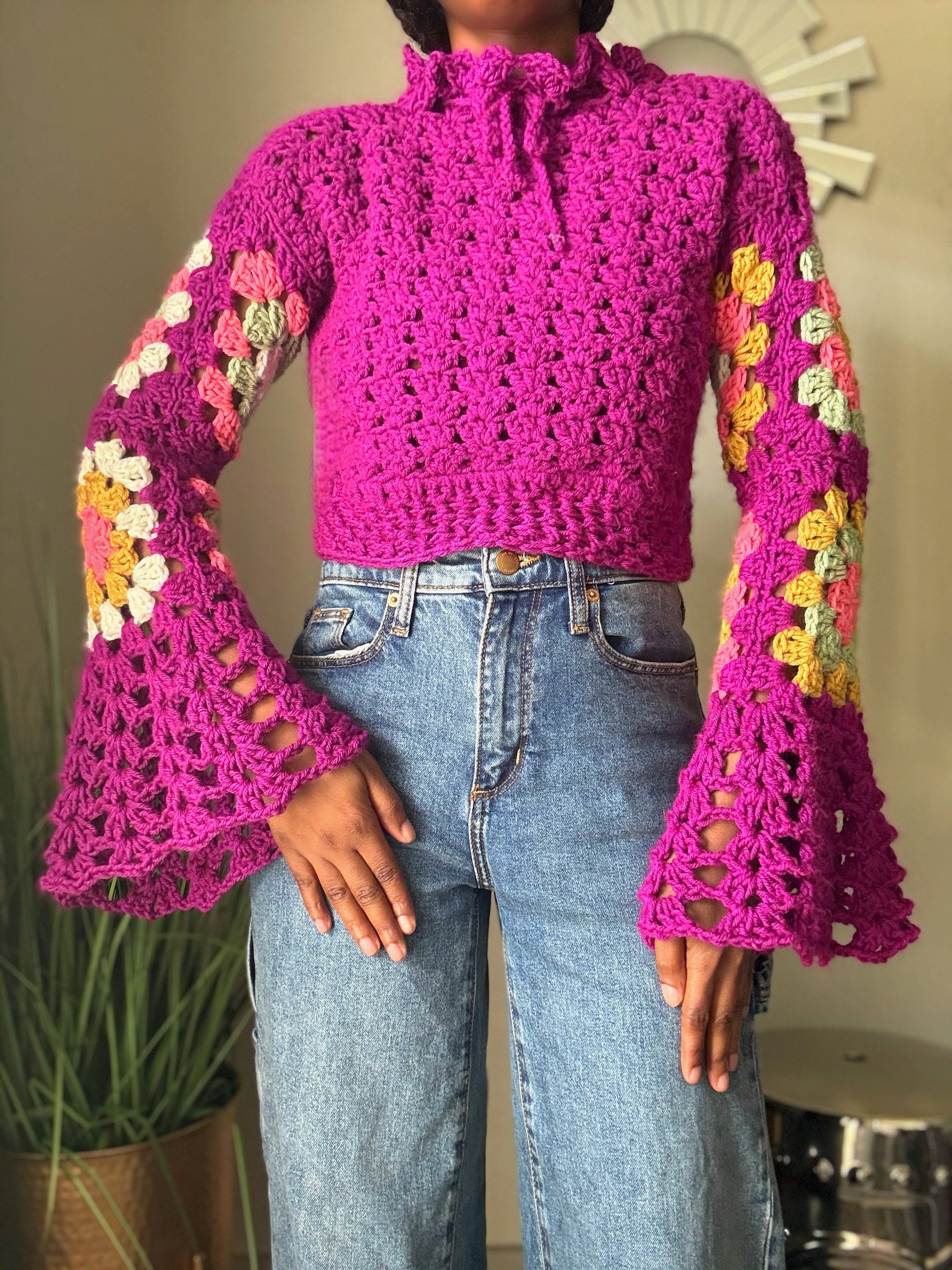 The Whims Crochet Sweater. Digital Crochet Pattern.