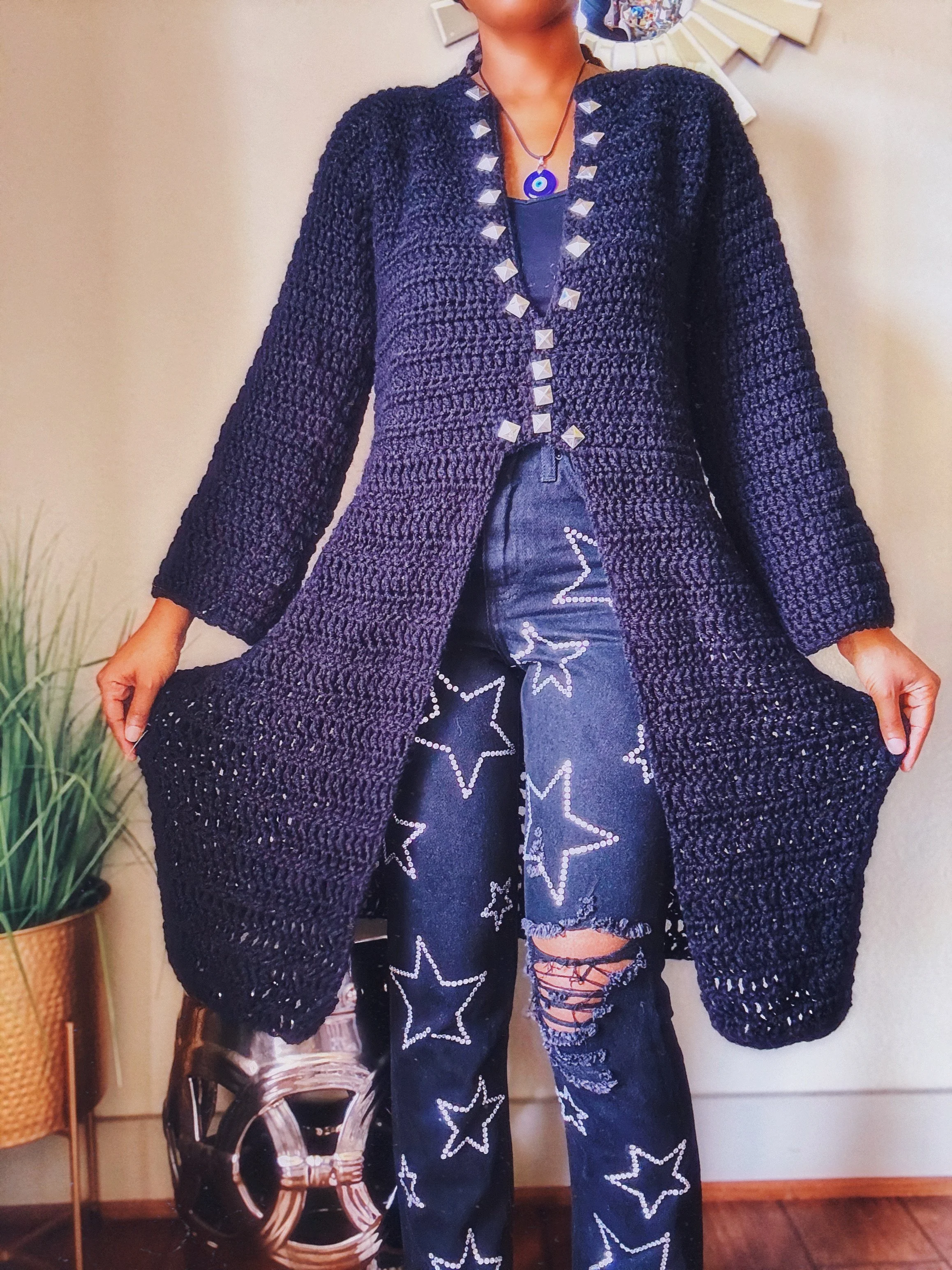 The Terrains Crochet Cardigan Top Digital Pattern.