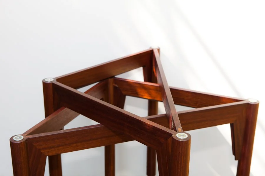 Nested Tripod Table Base in Mahogany