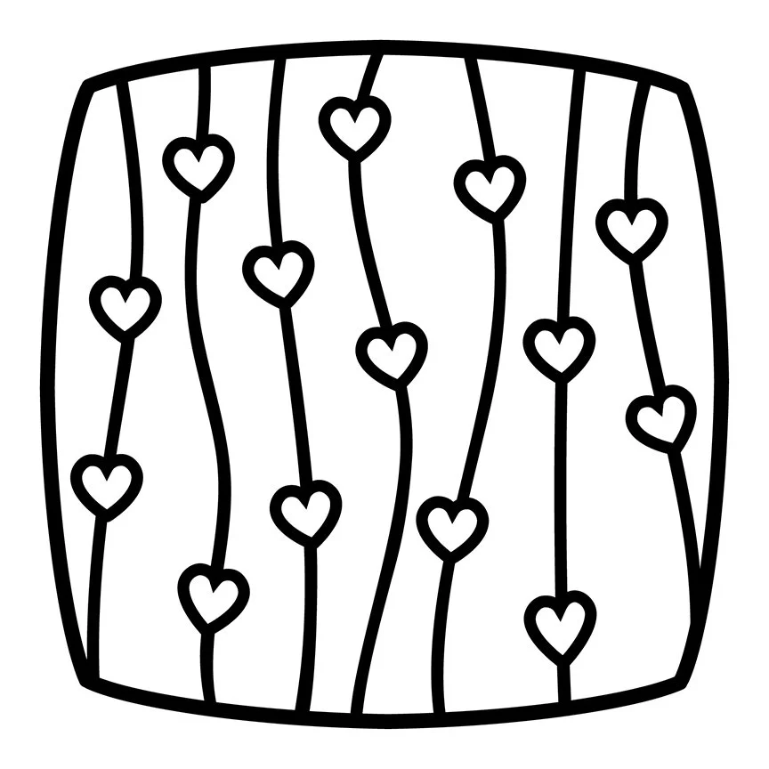 String of Hearts 5" Spherical Square Stencil — Plum Island Transfers