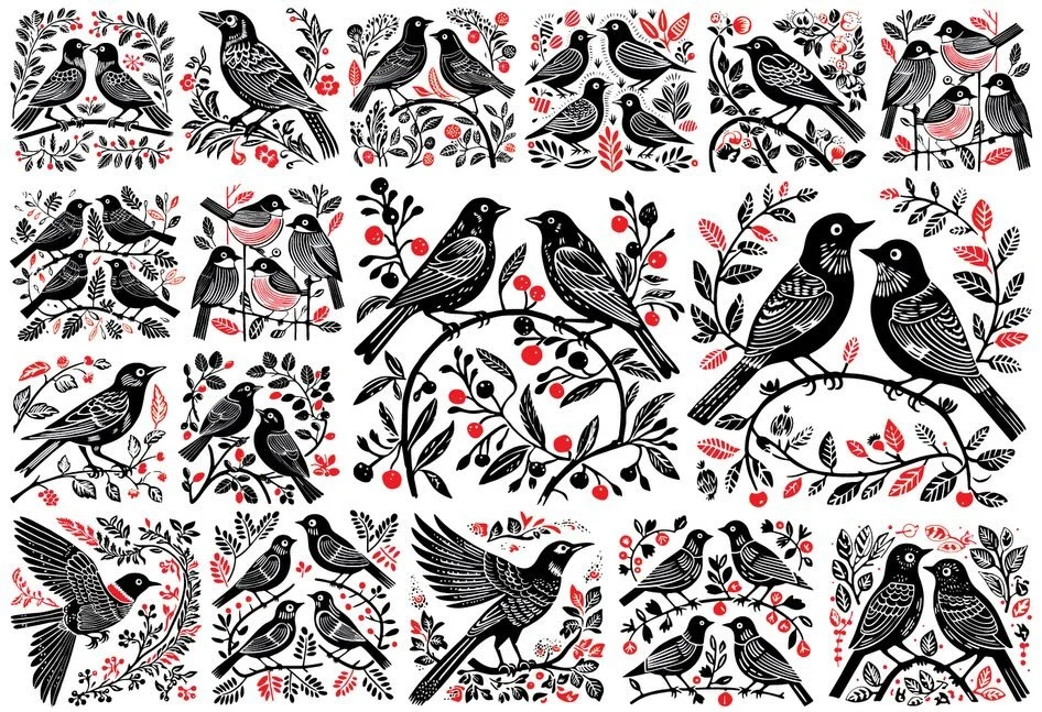 Four brand-new underglaze transfer designs are now available on my website: Linocut Birds, Hummingbirds 1, Hummingbirds 2, and Eagles!

Want to be the first to hear about new releases? Create an account and sign up as a subscriber on my website for e