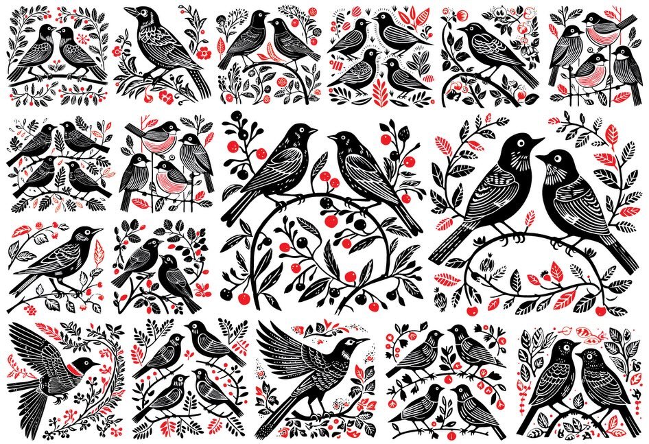 Four brand-new underglaze transfer designs are now available on my website: Linocut Birds, Hummingbirds 1, Hummingbirds 2, and Eagles!

Want to be the first to hear about new releases? Create an account and sign up as a subscriber on my website for e