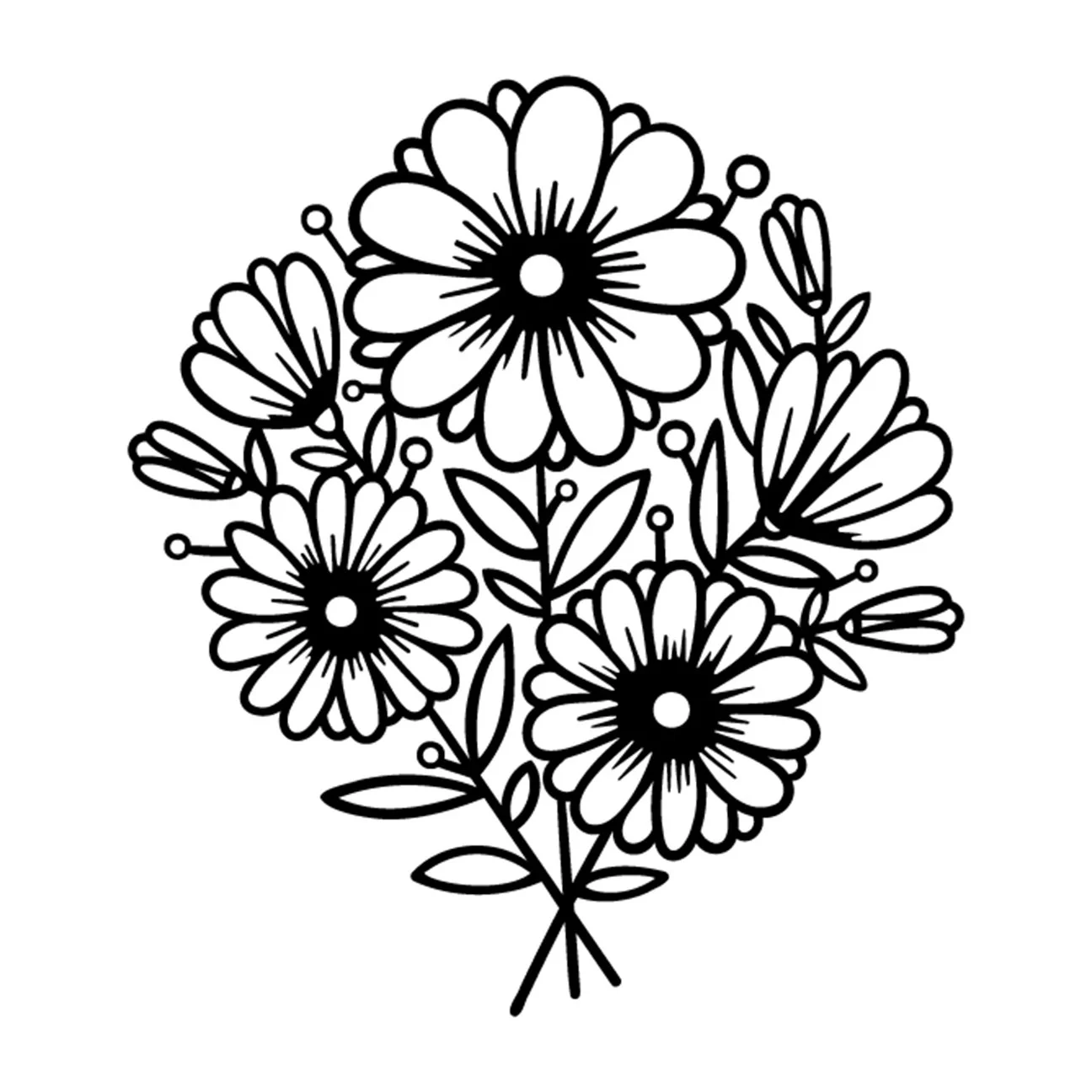 Flower Bouquet Stencil