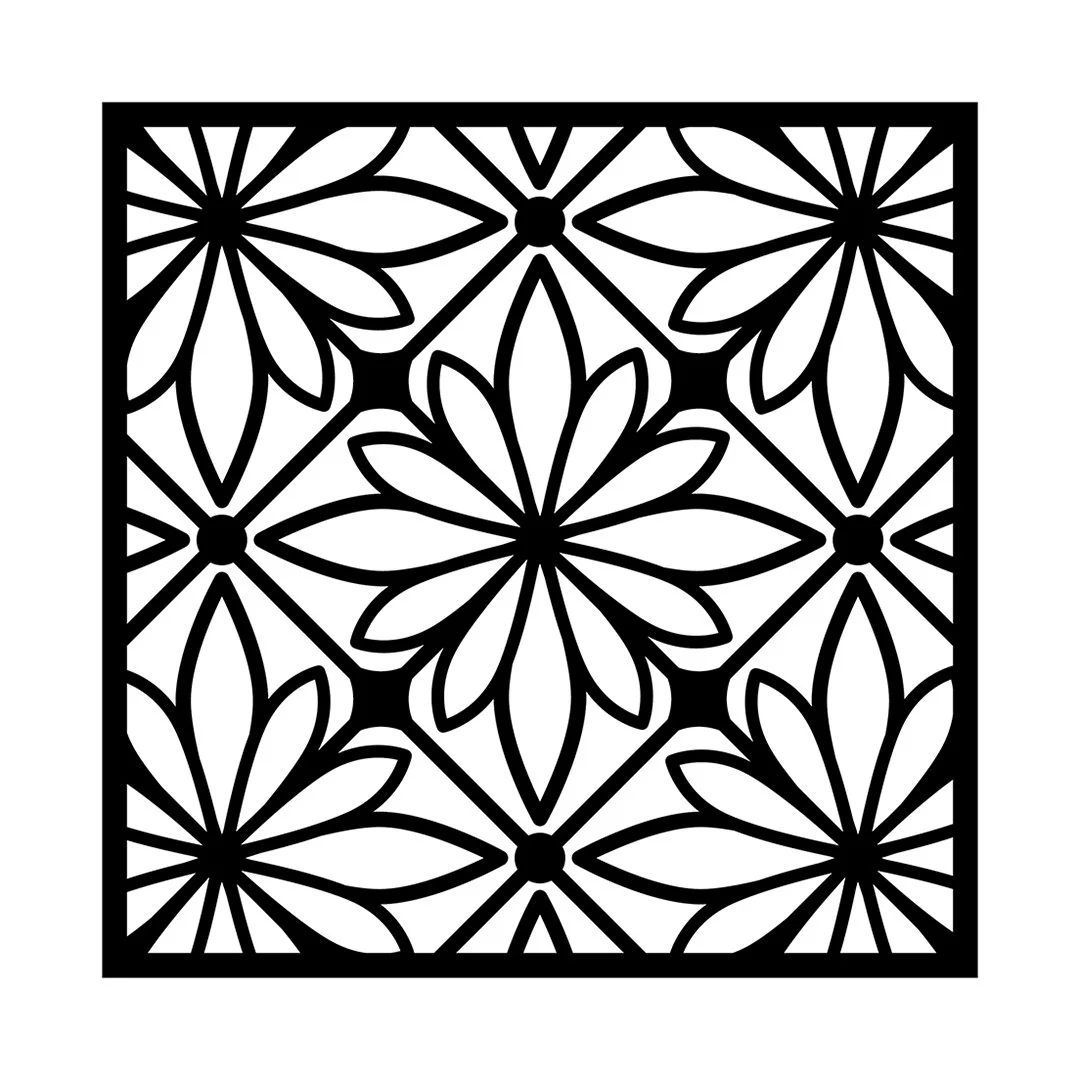 Star Flower Square Stencils