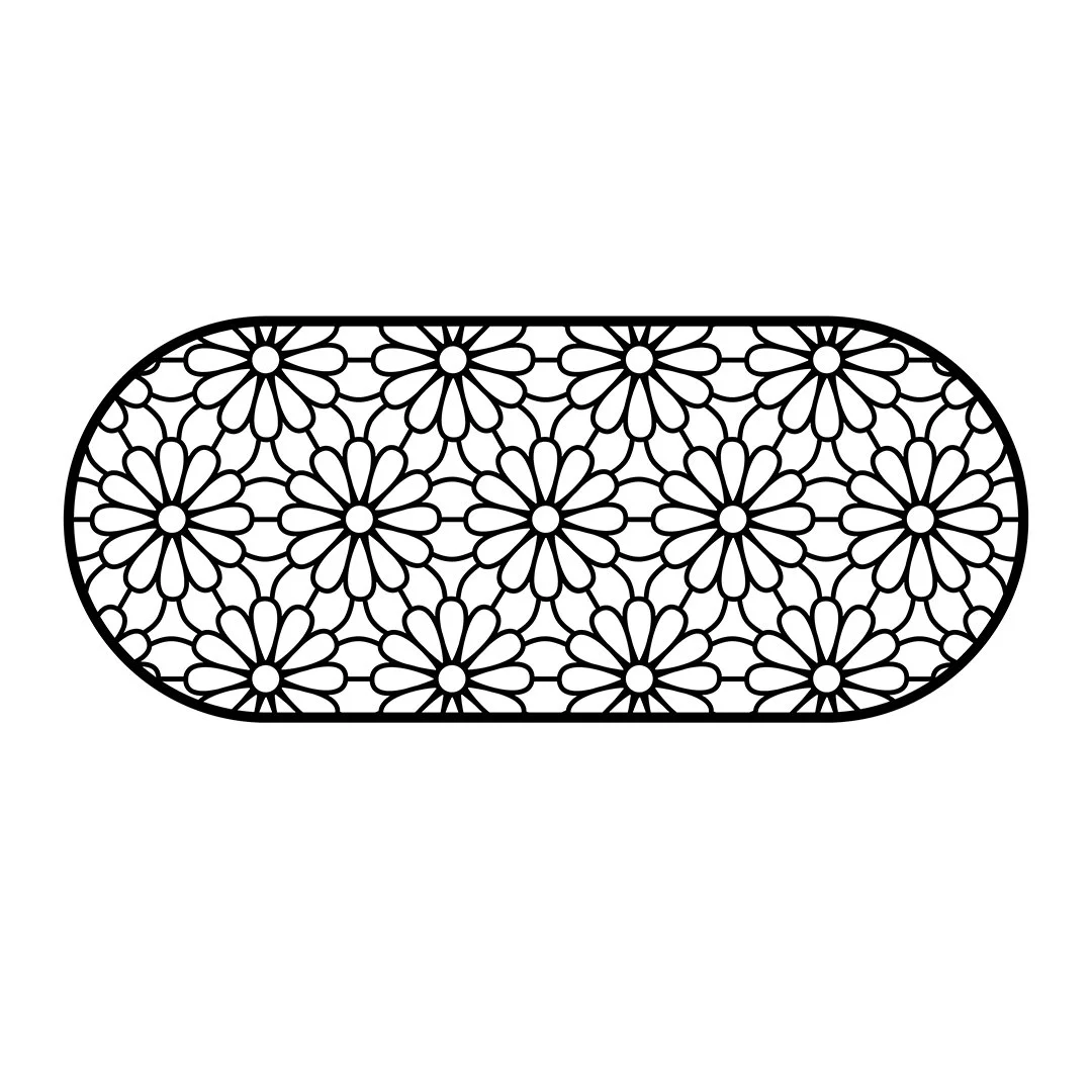 Daisy Lace Rounded Rectangle Stencils