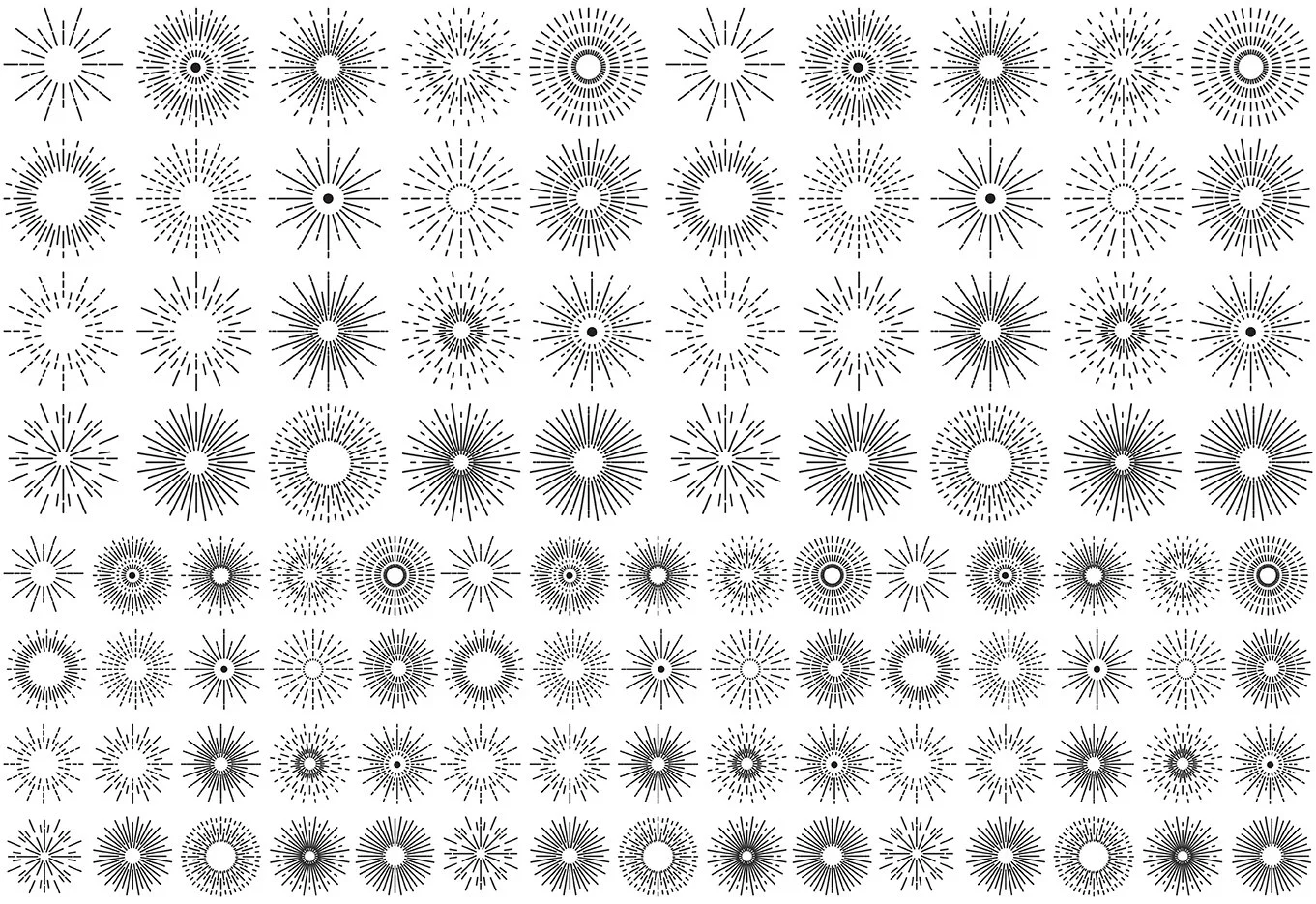 Underglaze Transfer - Sunbursts