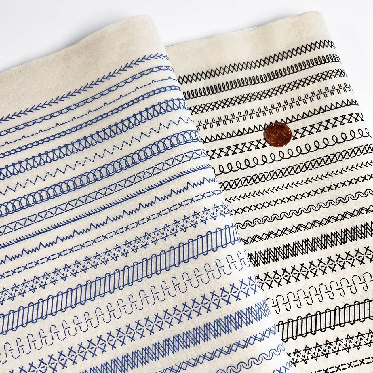 Underglaze Transfer - Sewing Machine Stitches