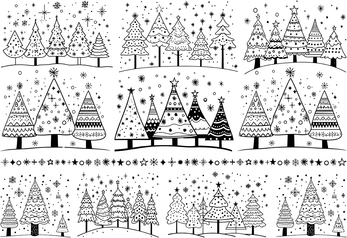 Underglaze Transfer - Christmas Trees