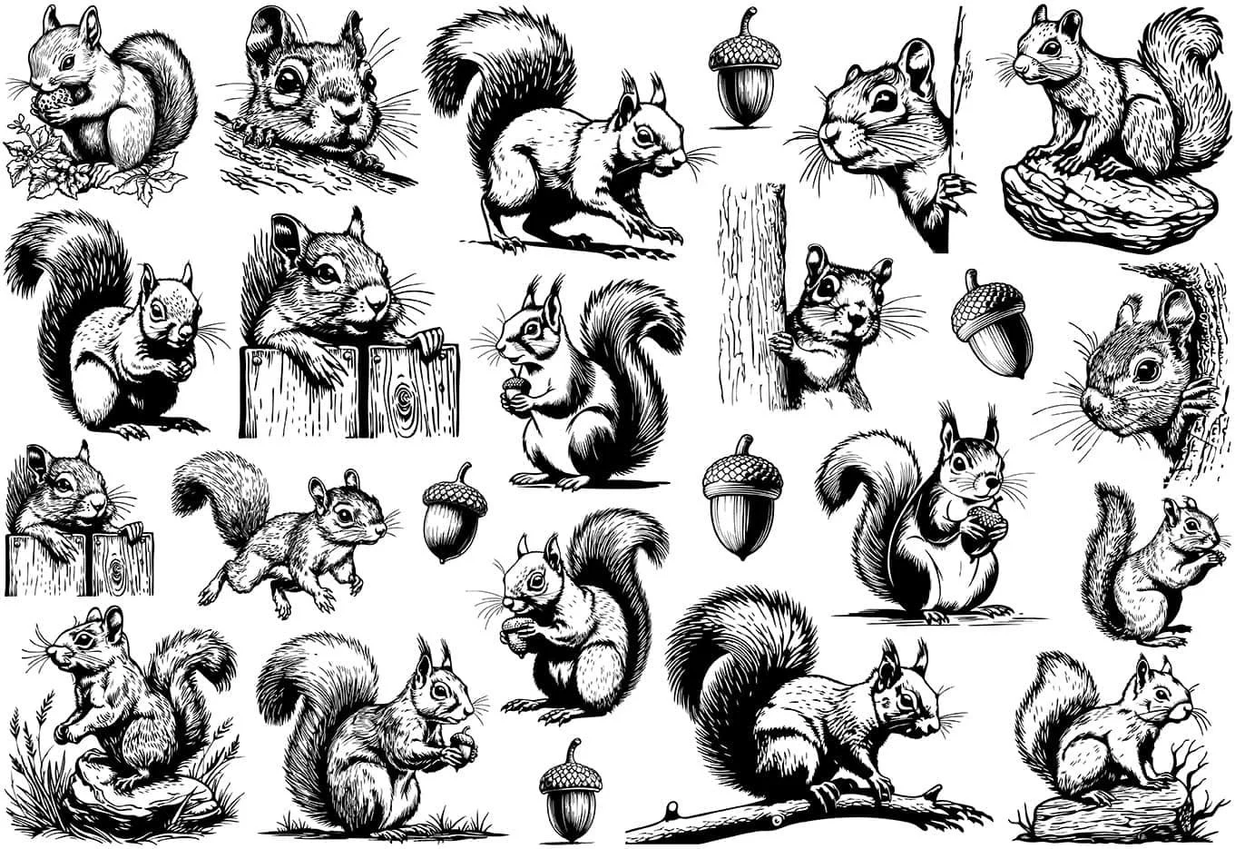 Underglaze Transfer - Squirrels