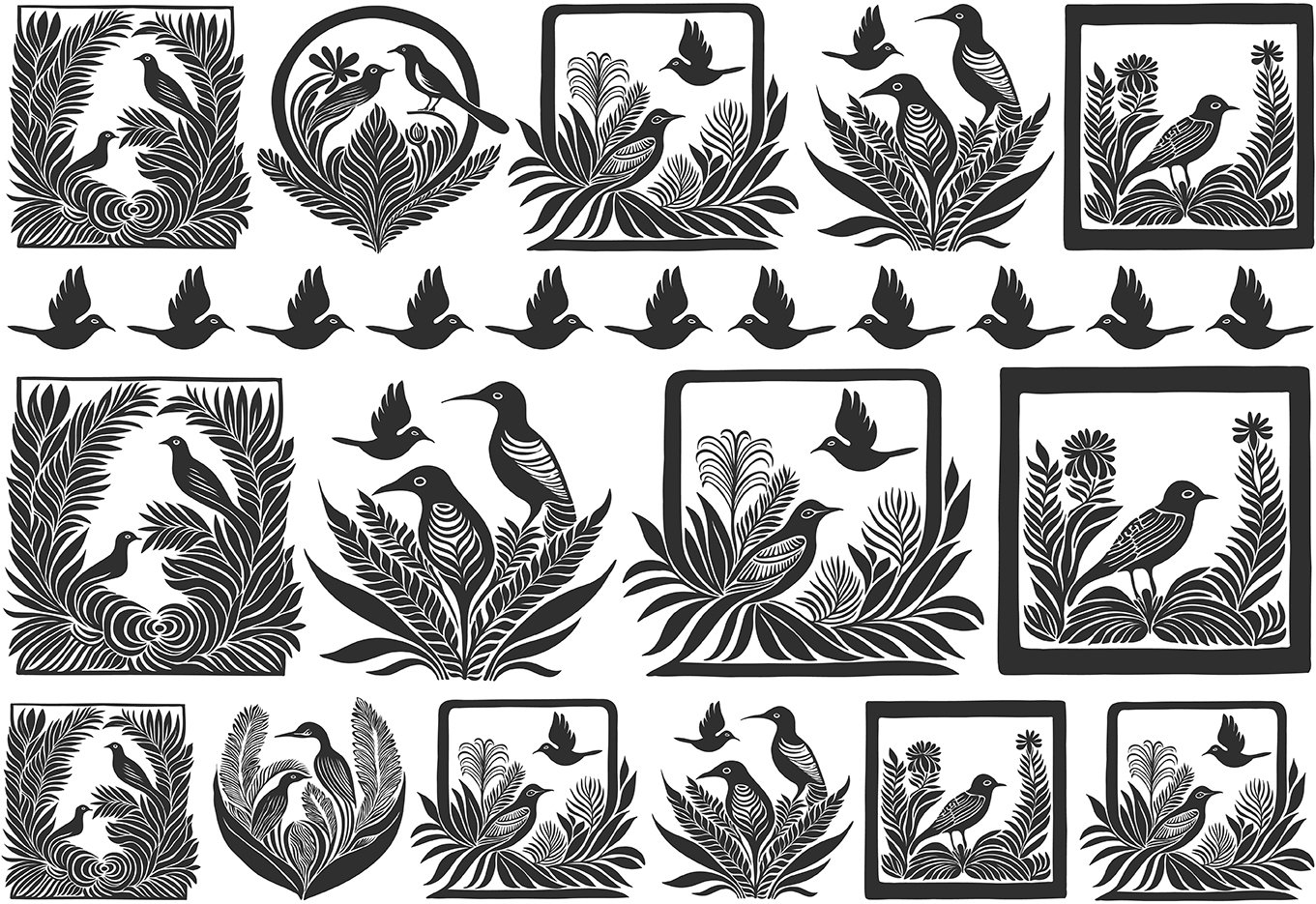 Underglaze Transfer - Birds in Flora