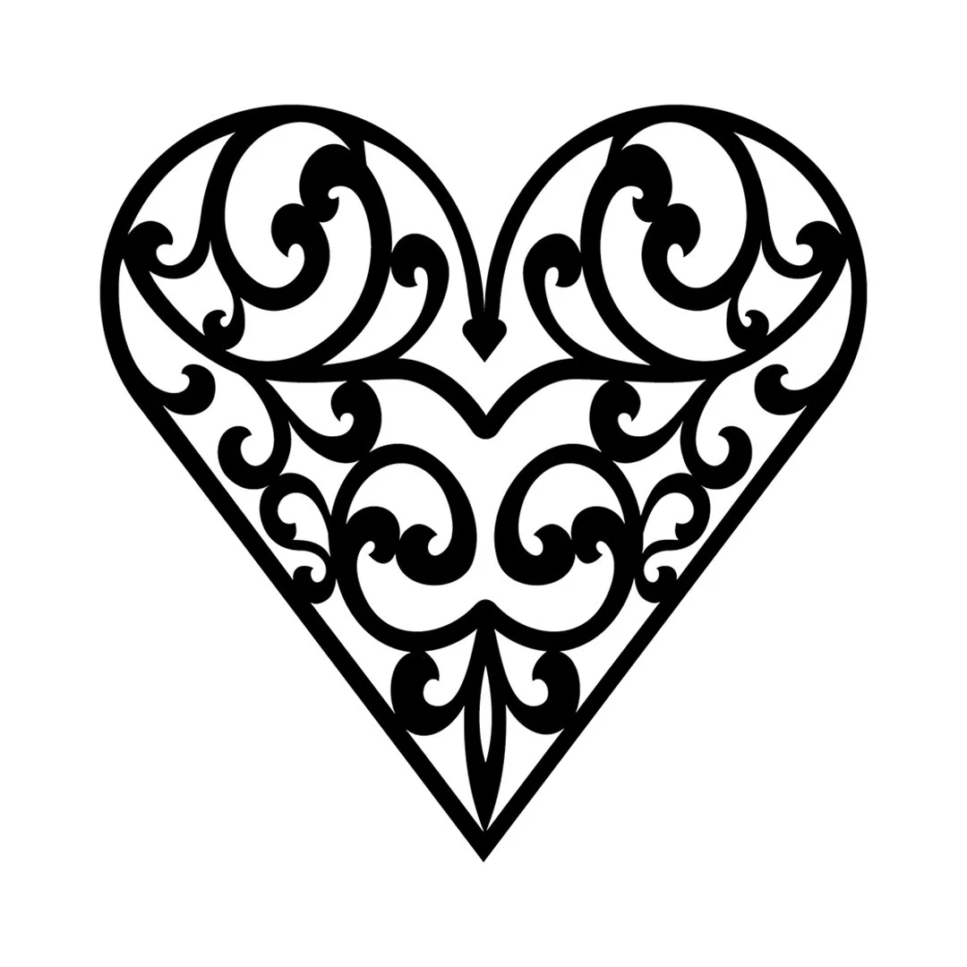 Curly Hearts Stencils
