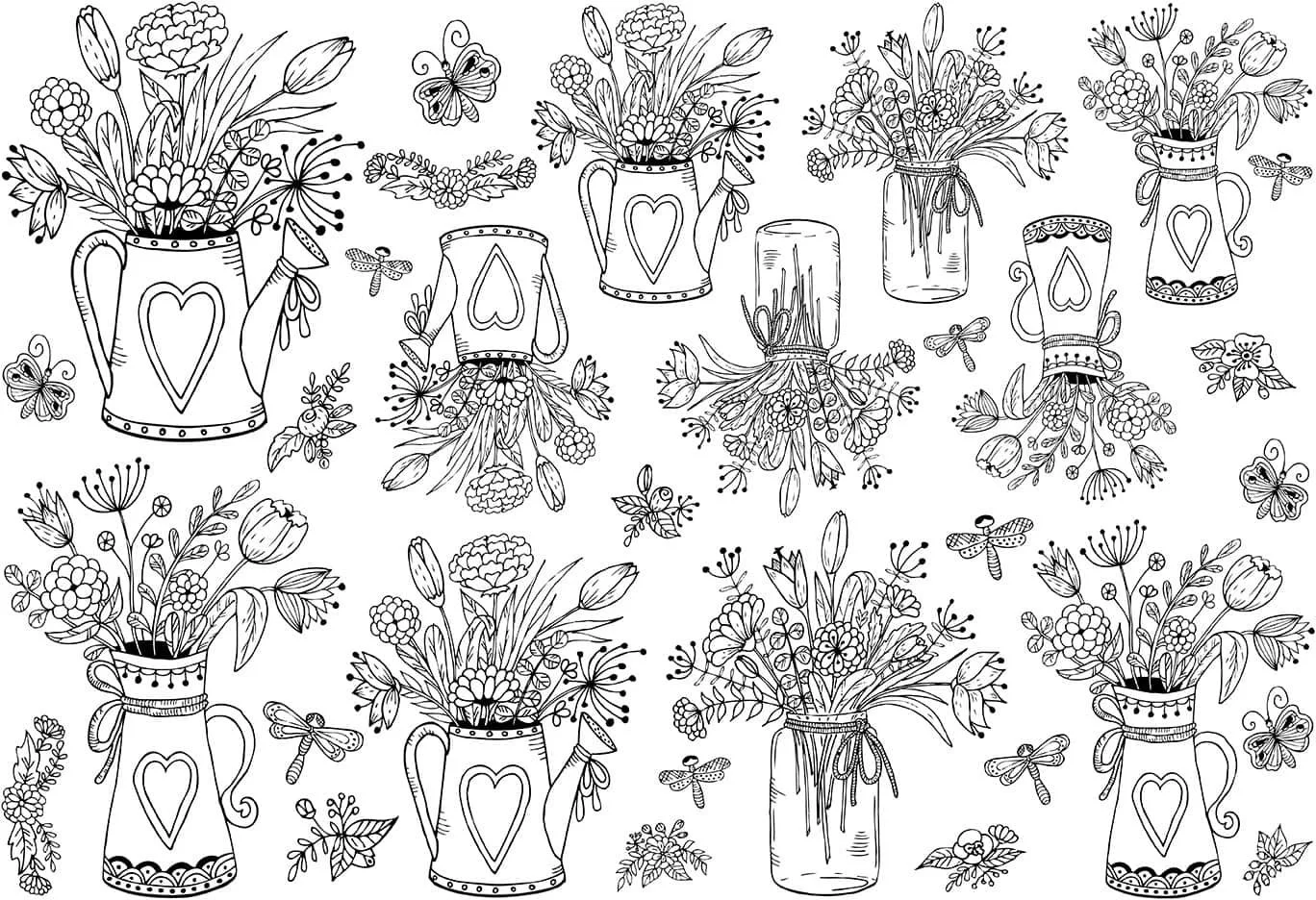 Underglaze Transfer - Garden Bouquets