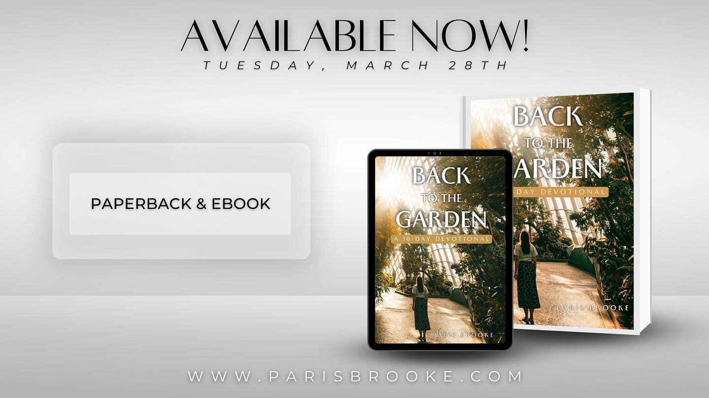 Super excited to announce that Back to the Garden: A 10-Day Devotional is now available to purchase! I truly pray that this book will bless you as much as it blessed me while writing it. Snag a copy for yourself, a family member, or a friend! 🌿 
 
F