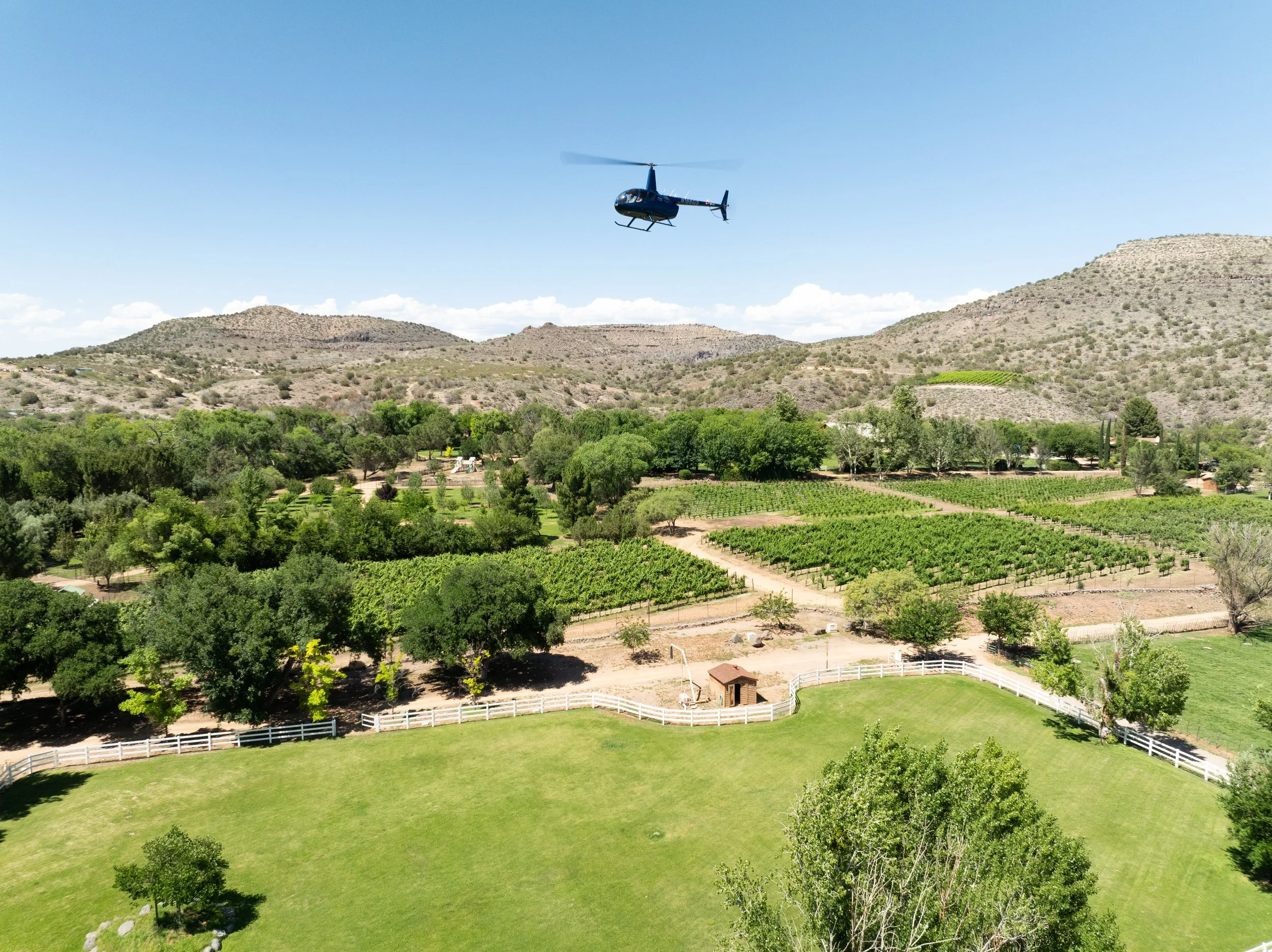 Helicopter Flying Over DA Ranch