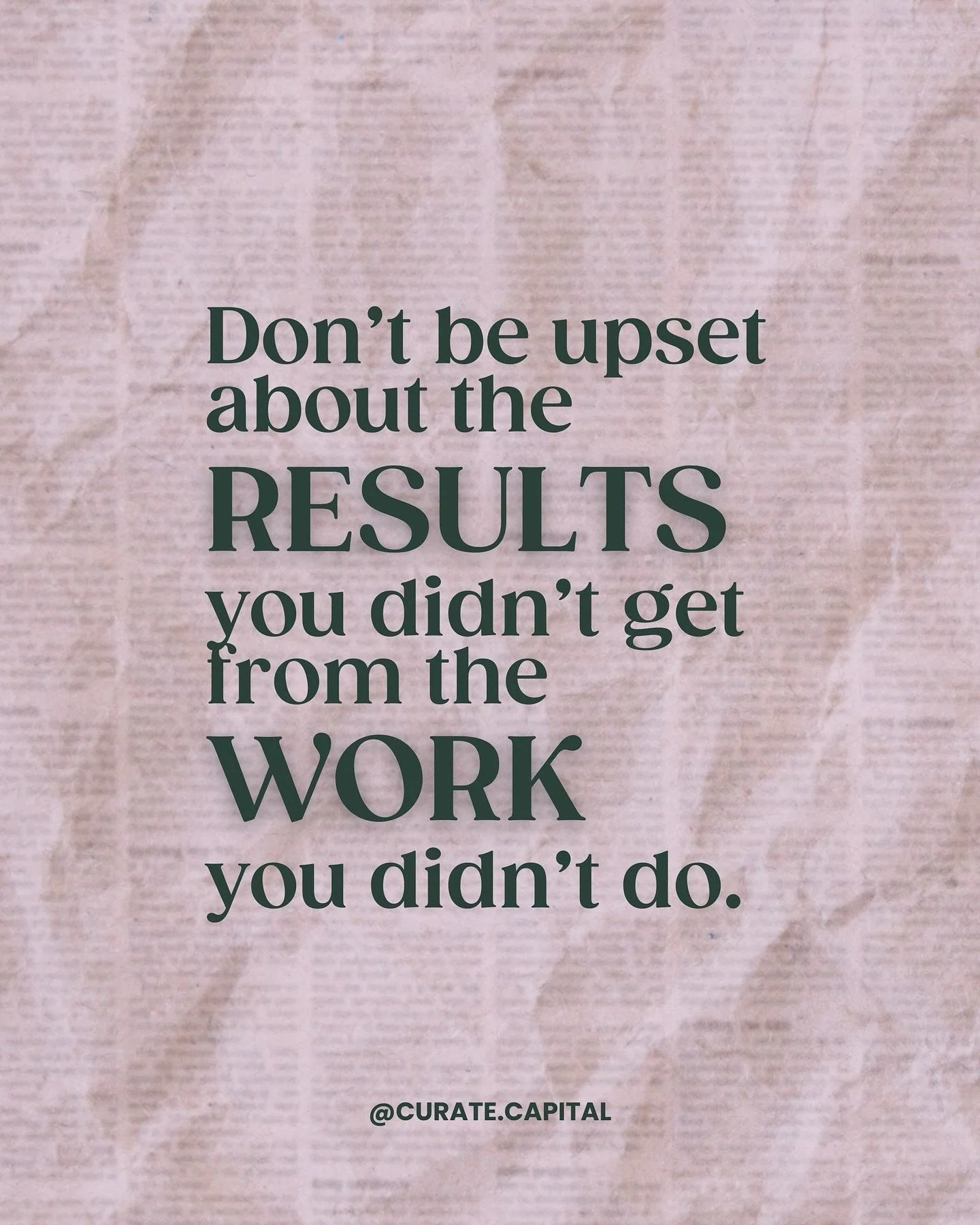 &ldquo;Don&rsquo;t be upset about the results you didn&rsquo;t get from the work you didn&rsquo;t do.&rdquo; ☕💼🏋️&zwj;♀️
&zwj;
YES! A friend (hi Kristin at @milkbathhair) recently shared this quote, and it stopped us in our tracks.
&zwj;
We can des