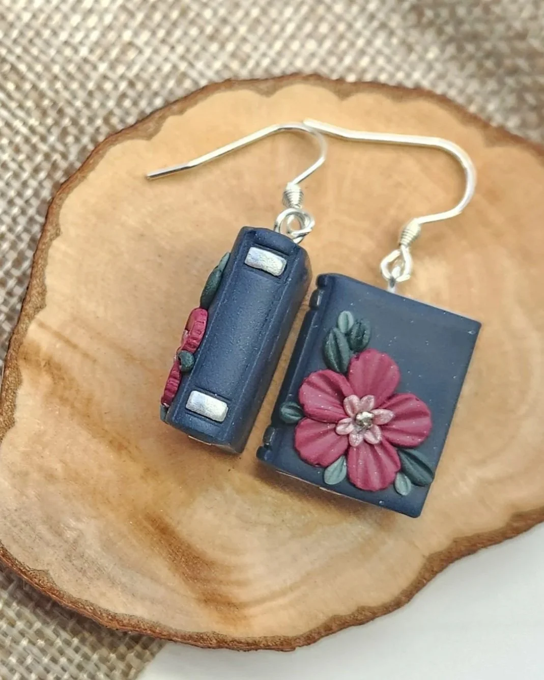 Cozy Floral Book Earrings