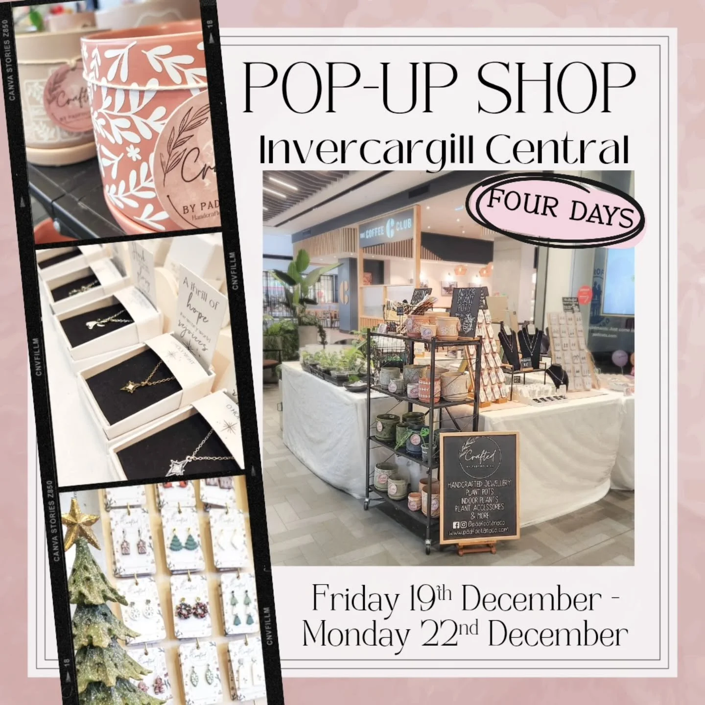 Our last event for 2025 is almost here!

If (like me 😅), you still have some Christmas shopping to do, we're popping up at Invercargill Central for four days, starting this Friday, to help you with some of those last minute gifts! 

Will we be seein