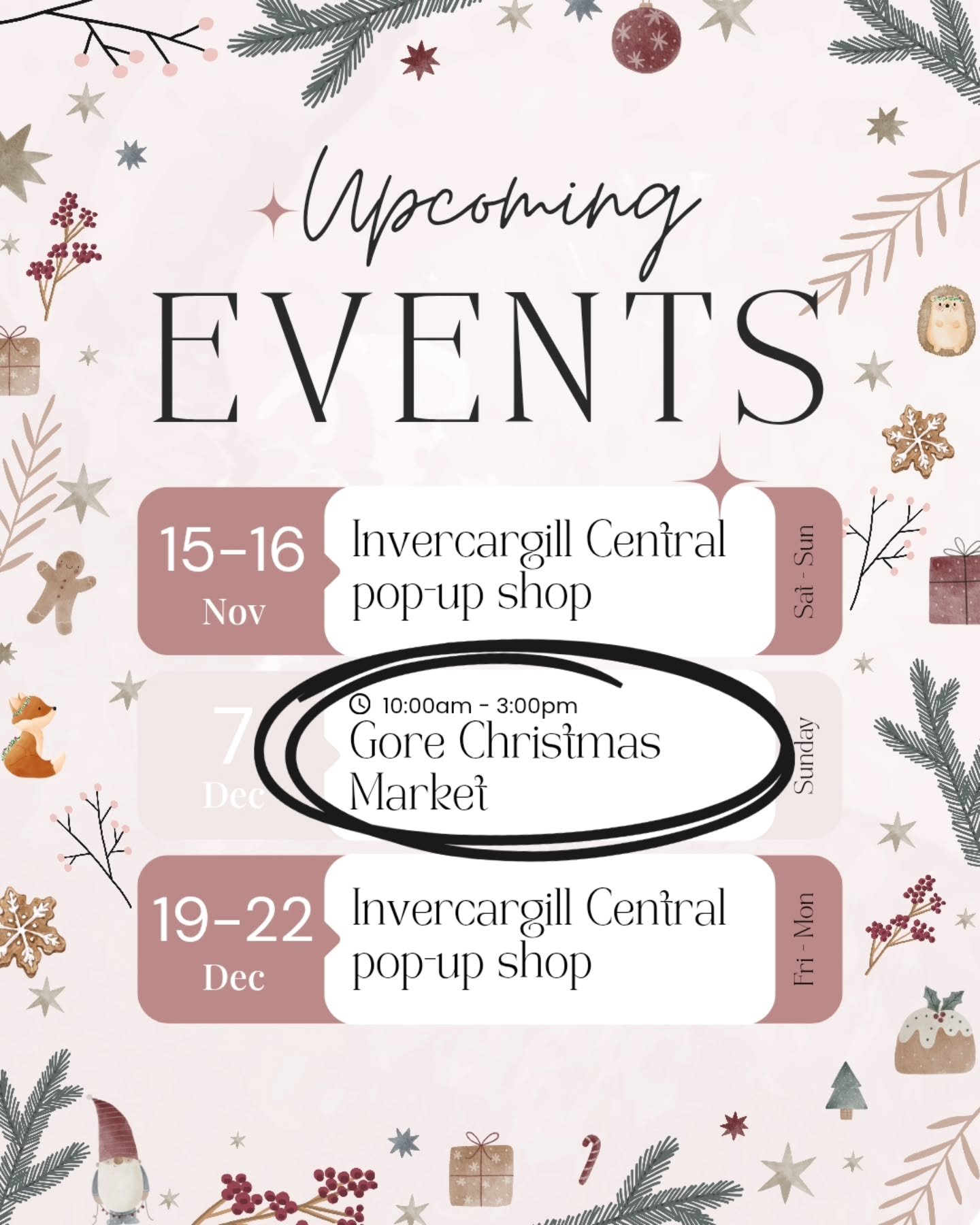 Only two events left in our calendar before Christmas🎄 
We are in Gore tomorrow for the annual Gore Christmas Market, and then we have one pop-up shop left until we can take a break!