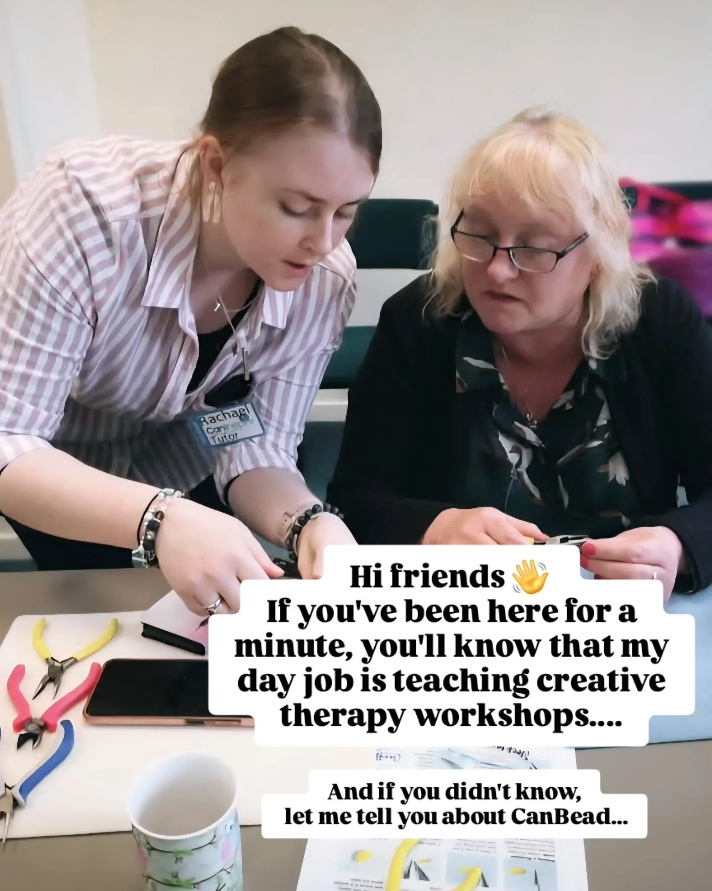 Like a lot of small biz owners, I have a 'day job'. 

When I'm not creating, I'm teaching. I love my job, and @canbead is an organisation that is near and dear to my heart. 

I've been working for CanBead for around 7 years, but actually began my jou