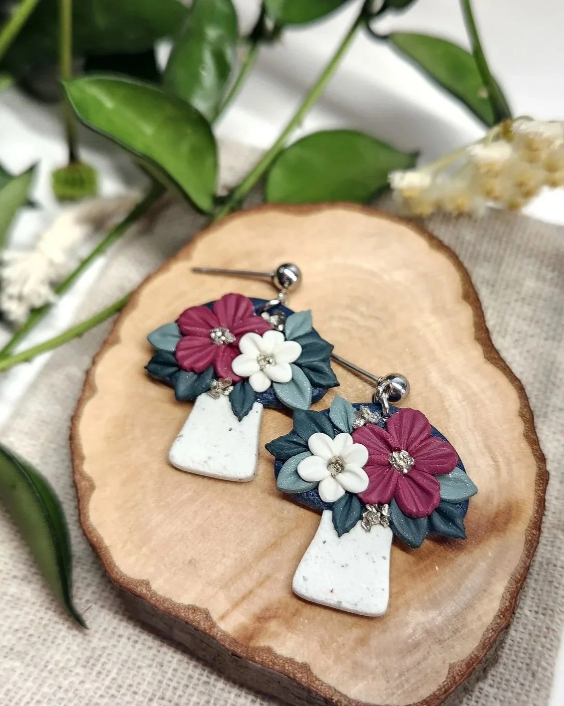 Floral Mushroom Earrings
