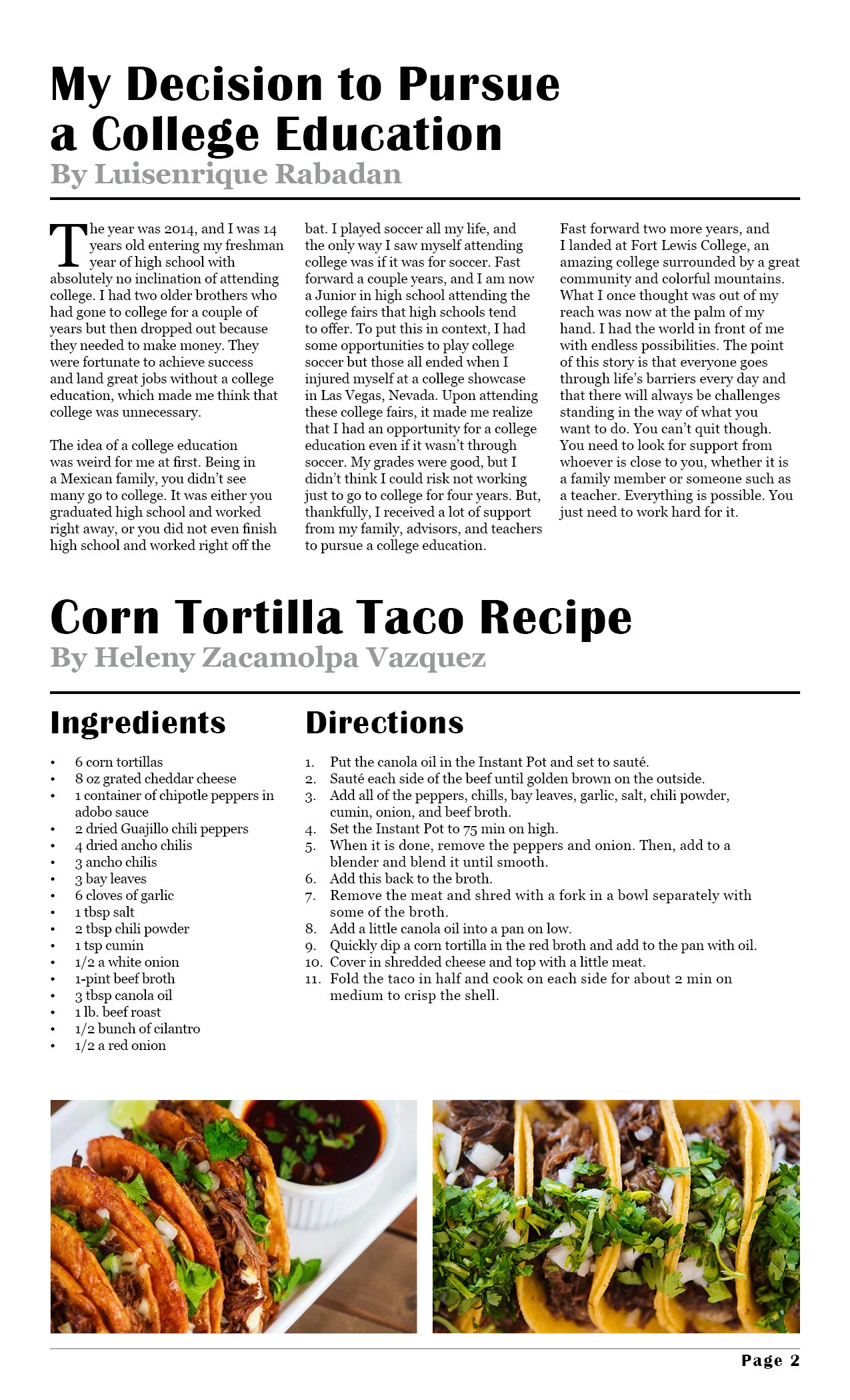 La Movida (El Centro newsletter) Page 2