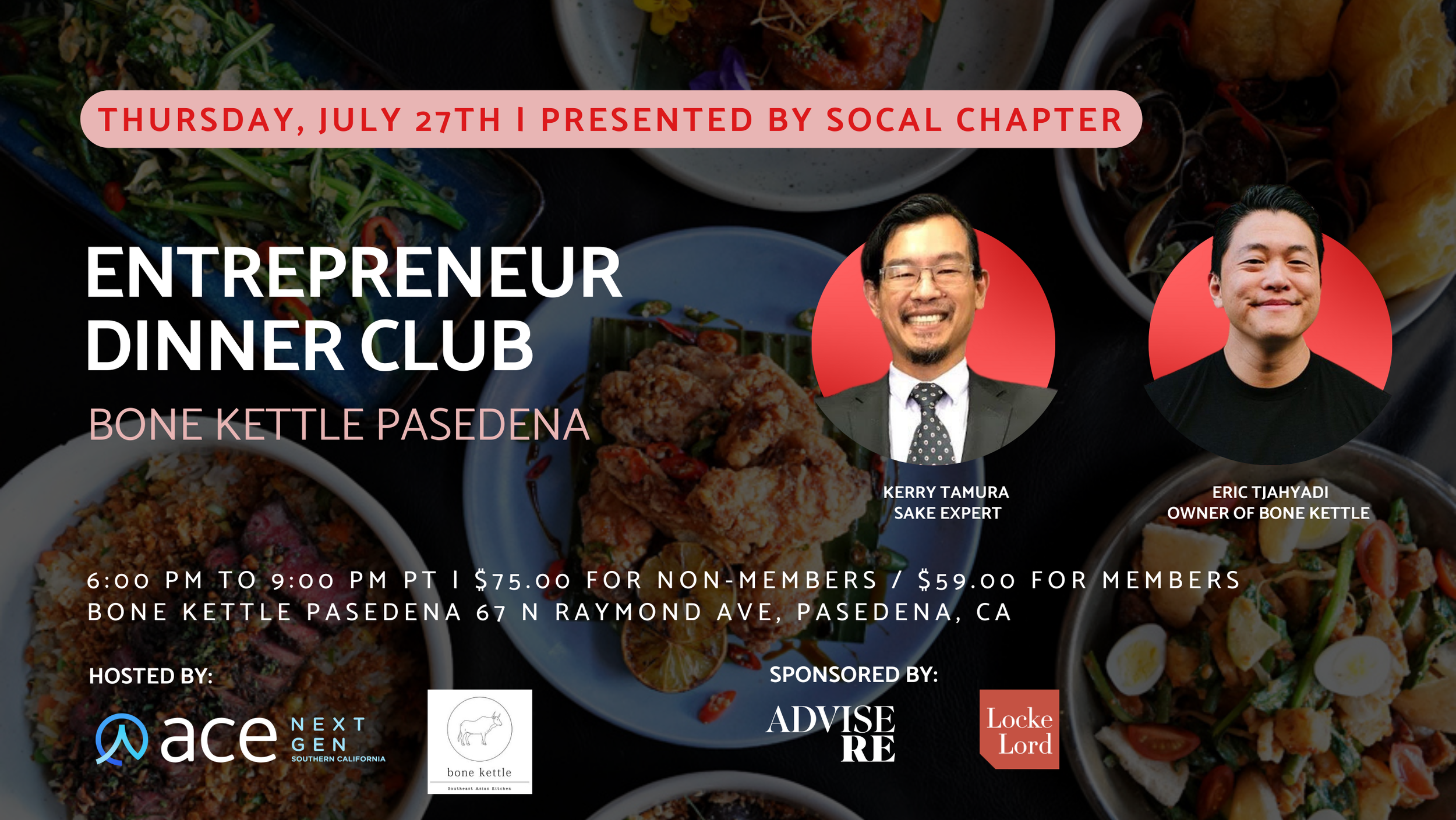 Entrepreneur Dinner Club Sake and Food Pairing at Bone Kettle