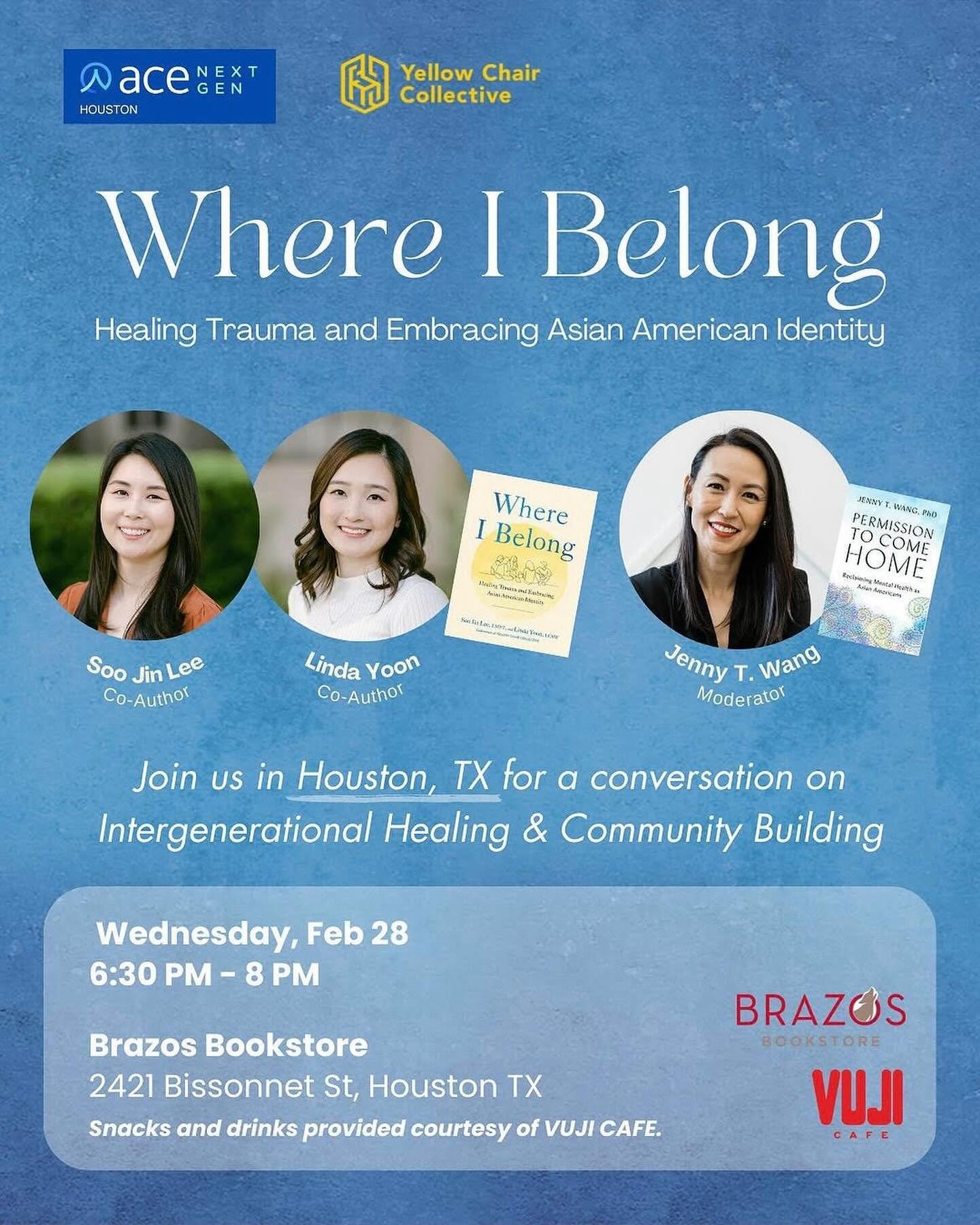 🌟 Join us for an enlightening evening at Brazos Bookstore! 🌟

This Wednesday, February 28th, explore the depths of mental wellness in the Asian American community led by Yellow Chair Collective co-authors Soo Jin Lee and Linda Yoon with moderation 