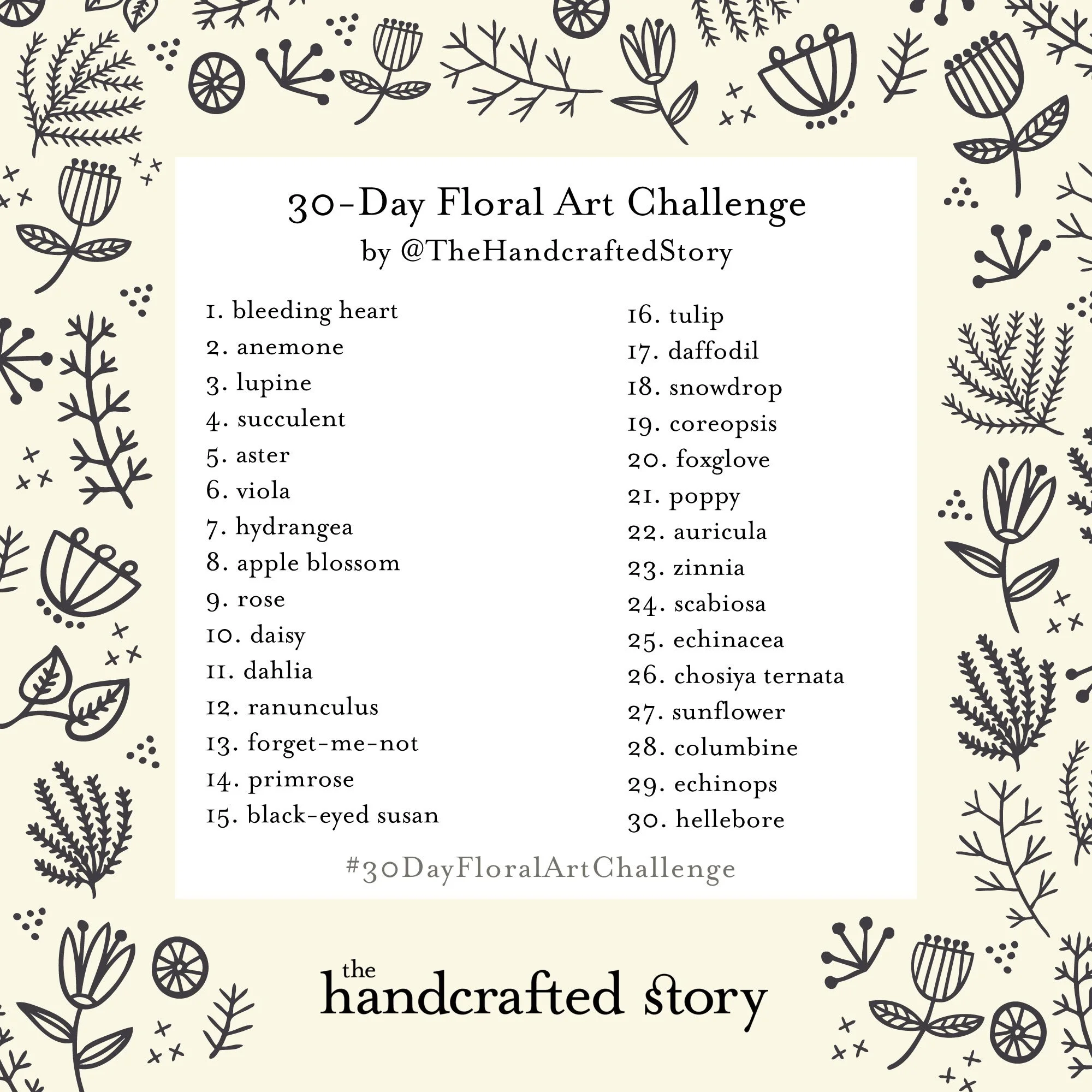 30 Day Art Challenges The Handcrafted Story 30 Day Art Challenges The Handcrafted Story