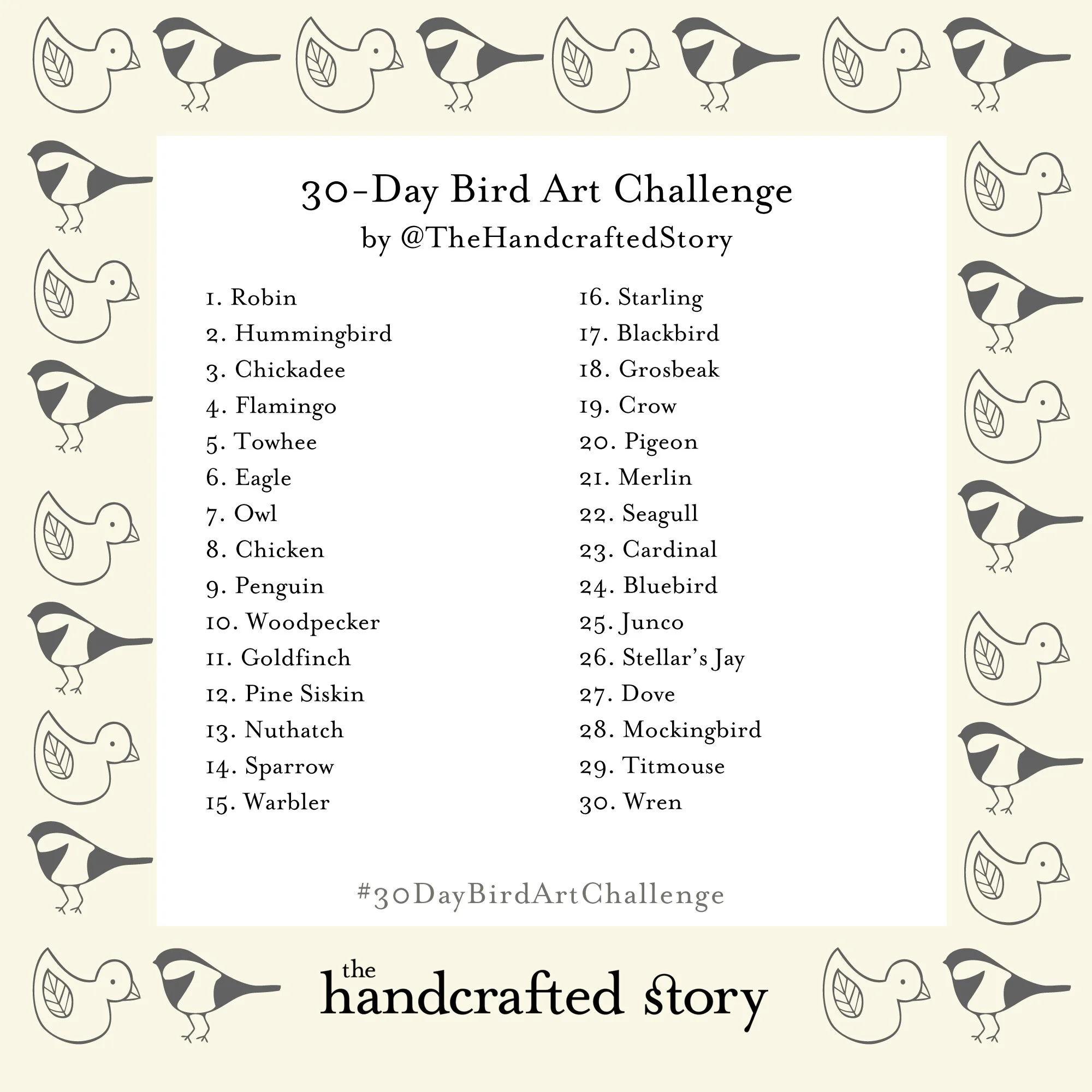 30 Day Art Challenges The Handcrafted Story 30 Day Art Challenges The Handcrafted Story