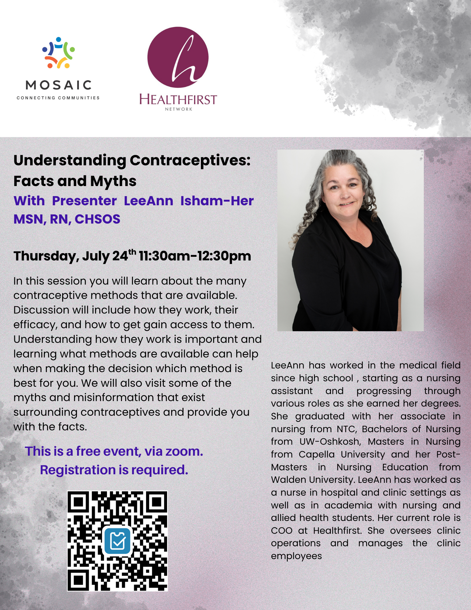 Understanding Contraceptives: Facts and Myths with Healthfirst via Zoom