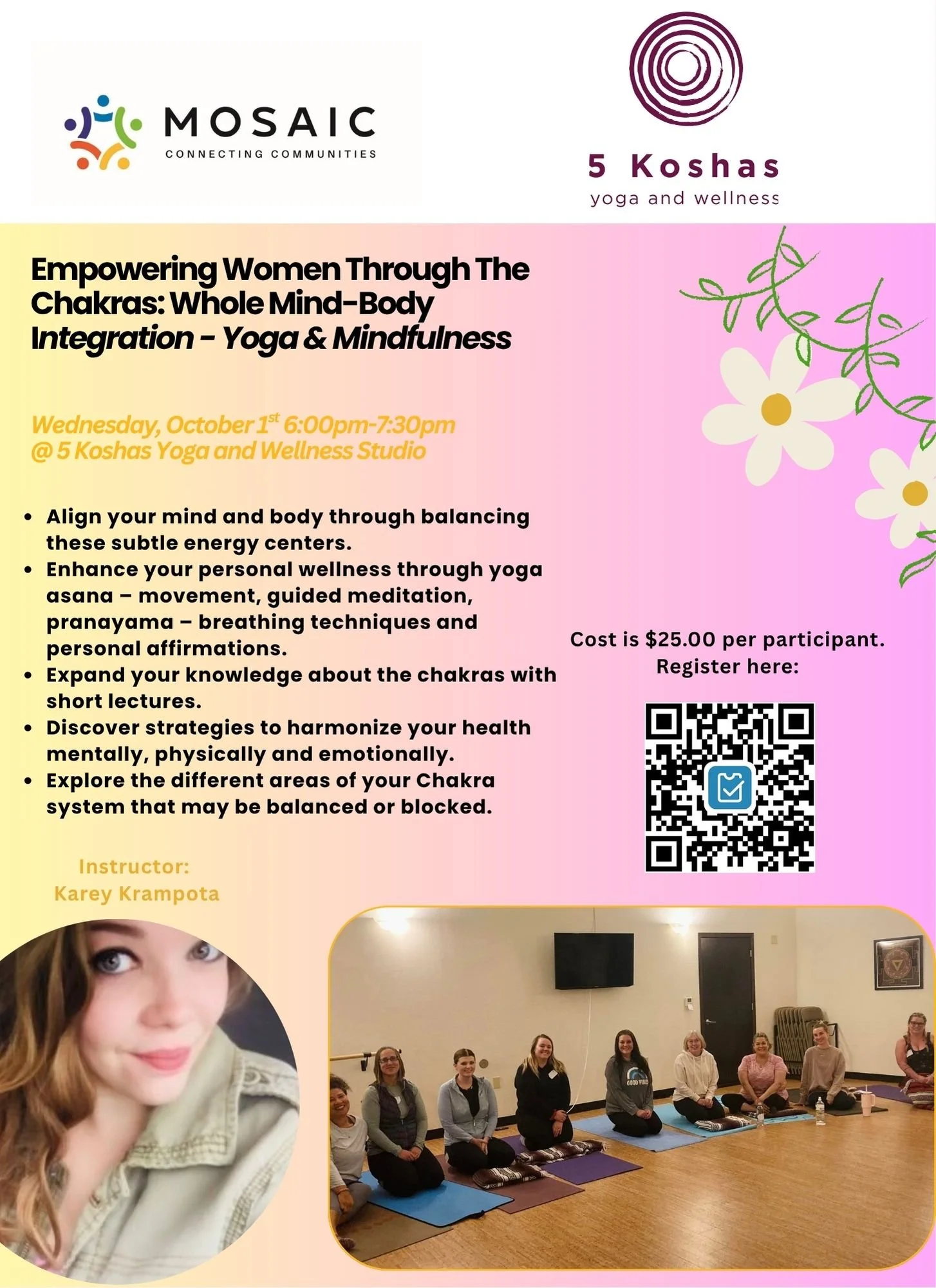 Empowering Women Through The Chakras: Whole Mind-Body Integration - Yoga & Mindfulness with 5 Koshas