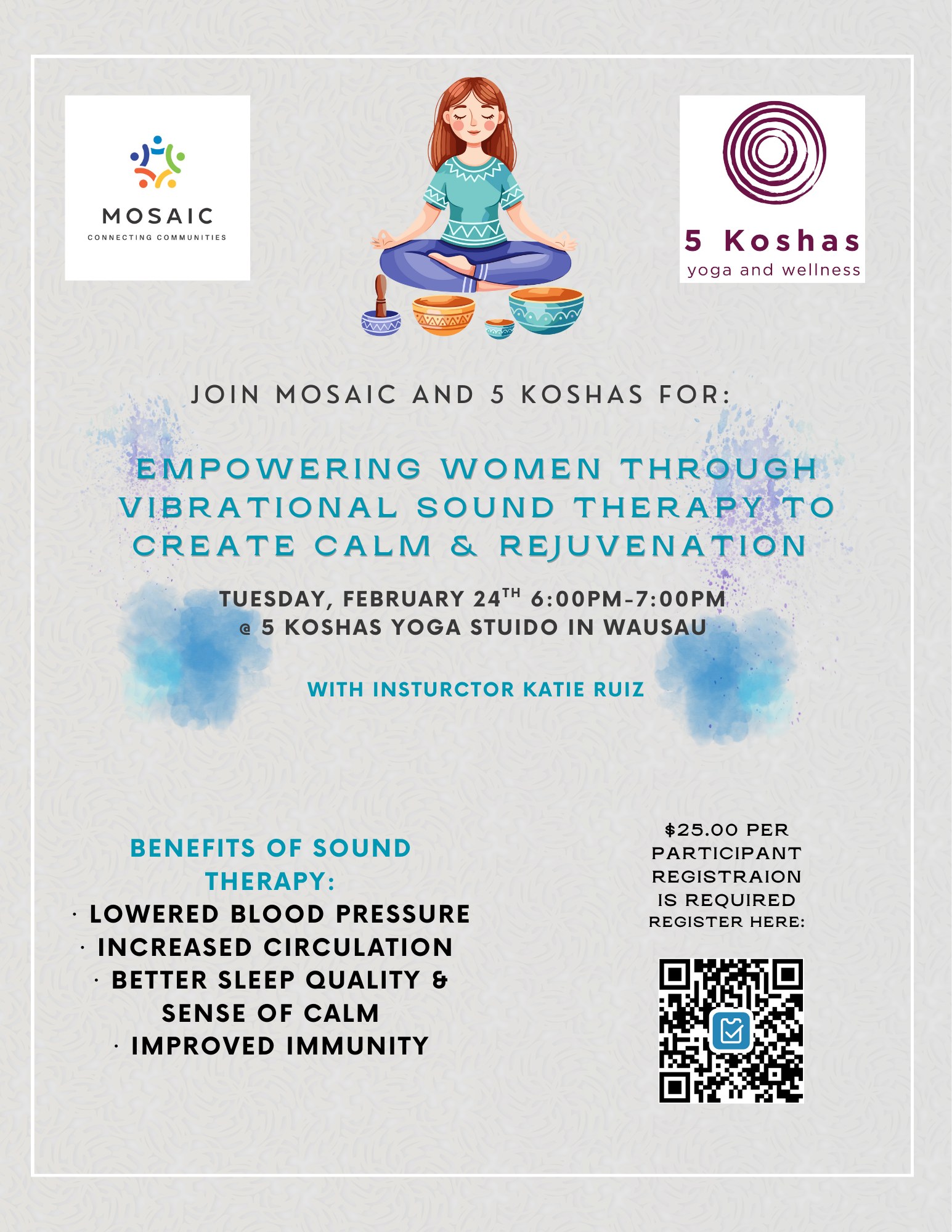 Empowering Women Through Vibrational Sound Therapy to Create Calm &amp; Rejuvenation with 5 koshas